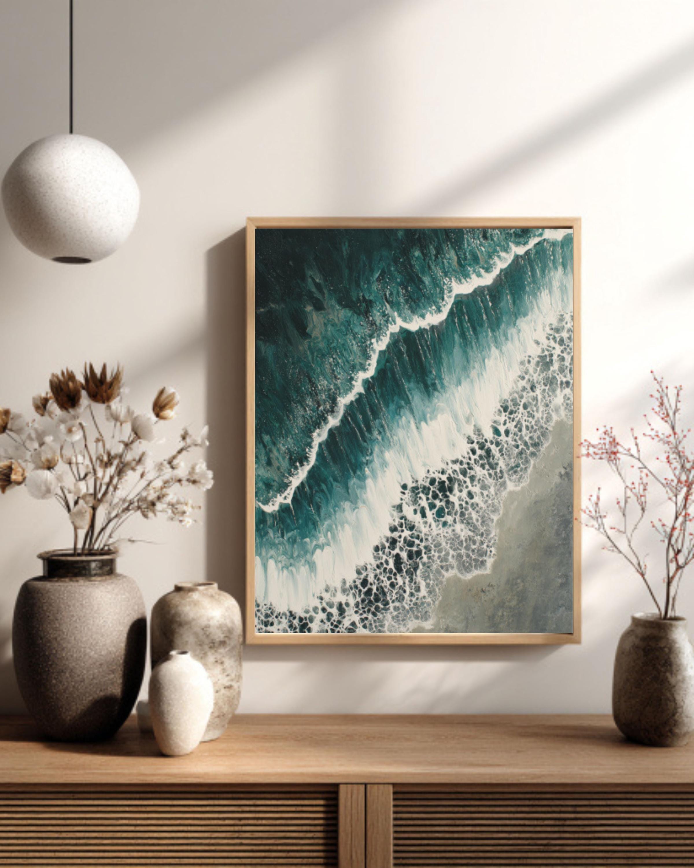 Abstract Arctic Coastal Aerial Wall Art | Minimalist Canvas Print