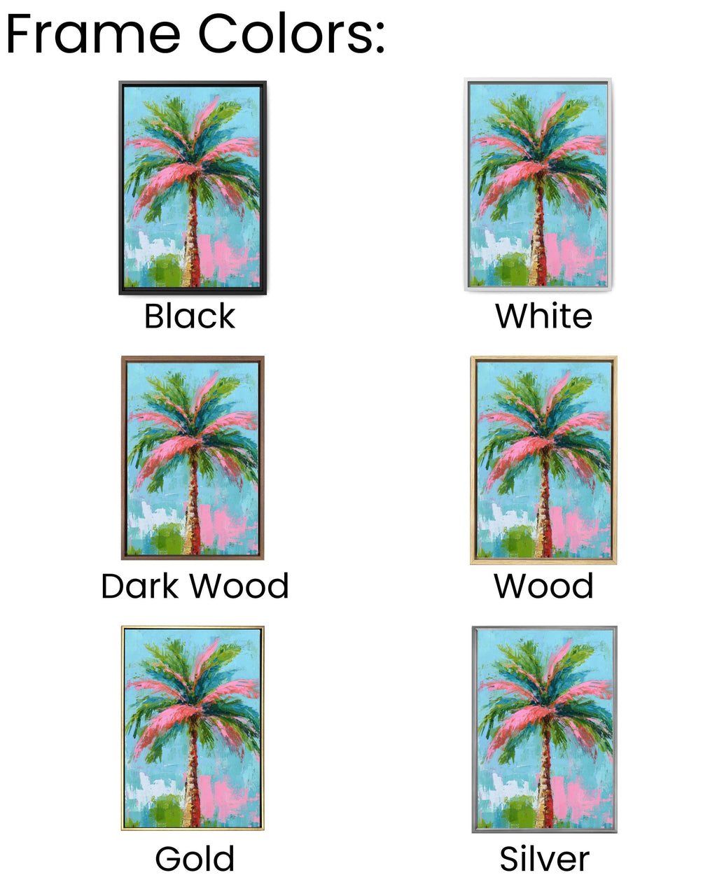 Colorful Palm Tree Art â€“ Abstract Acrylic Painting, Coastal Decor Canvas Wall Art Print – Premium Home Decor
