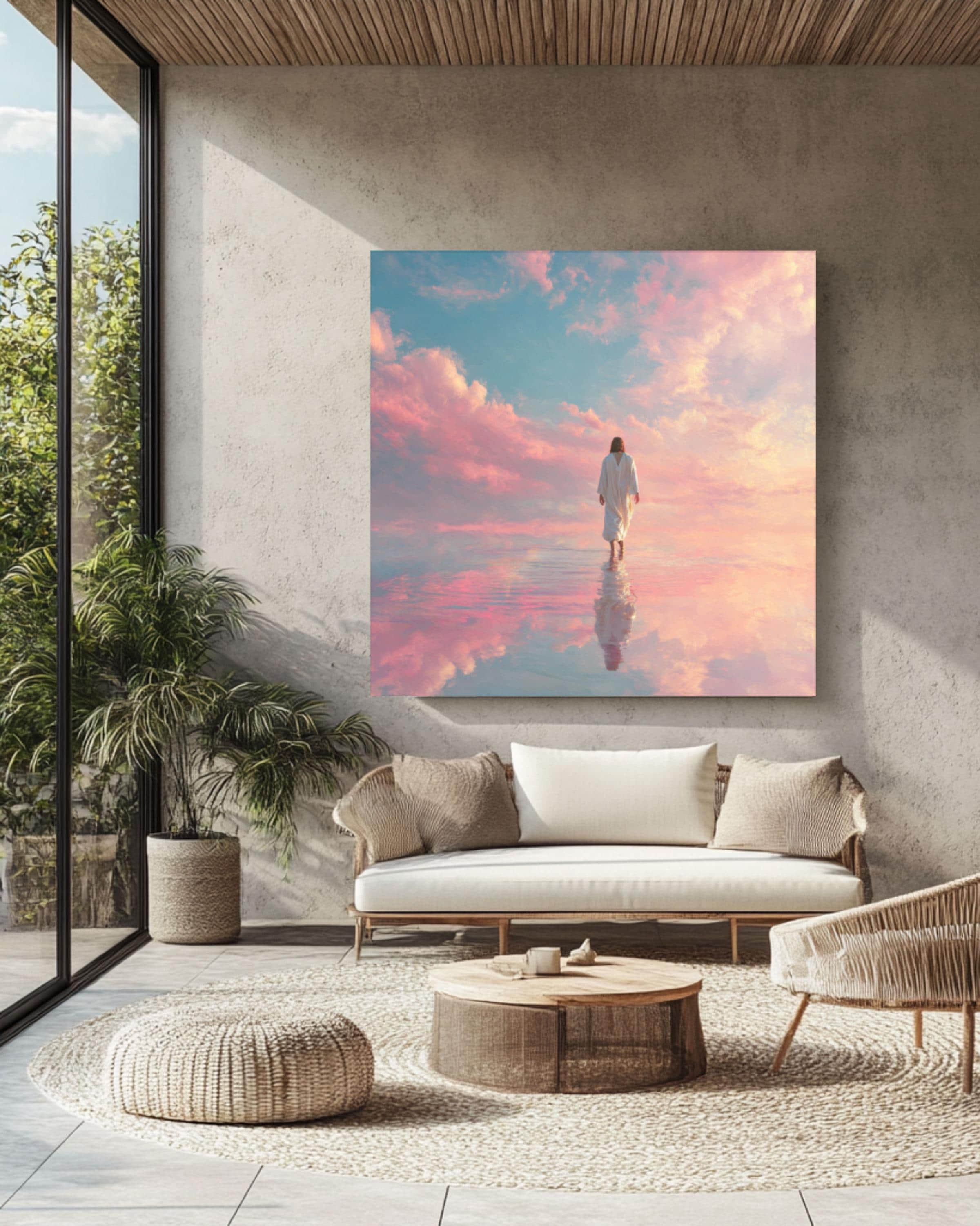 Jesus Walking on Water Canvas: Christian Wall Art, Religious Home Decor for home and office wall décor