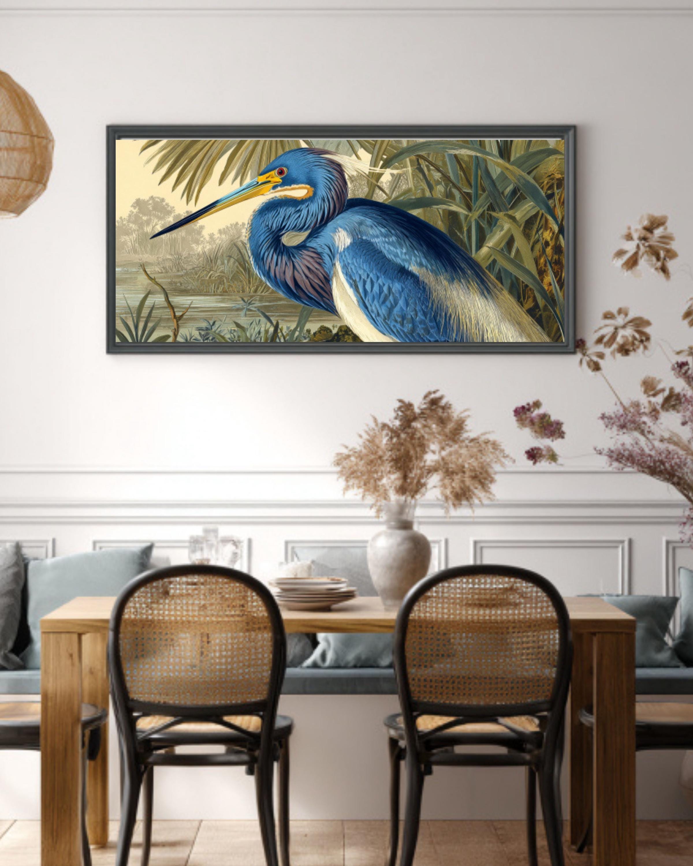 Tricolored Heron Audubon Wall Art | Vintage Bird Illustration Print
