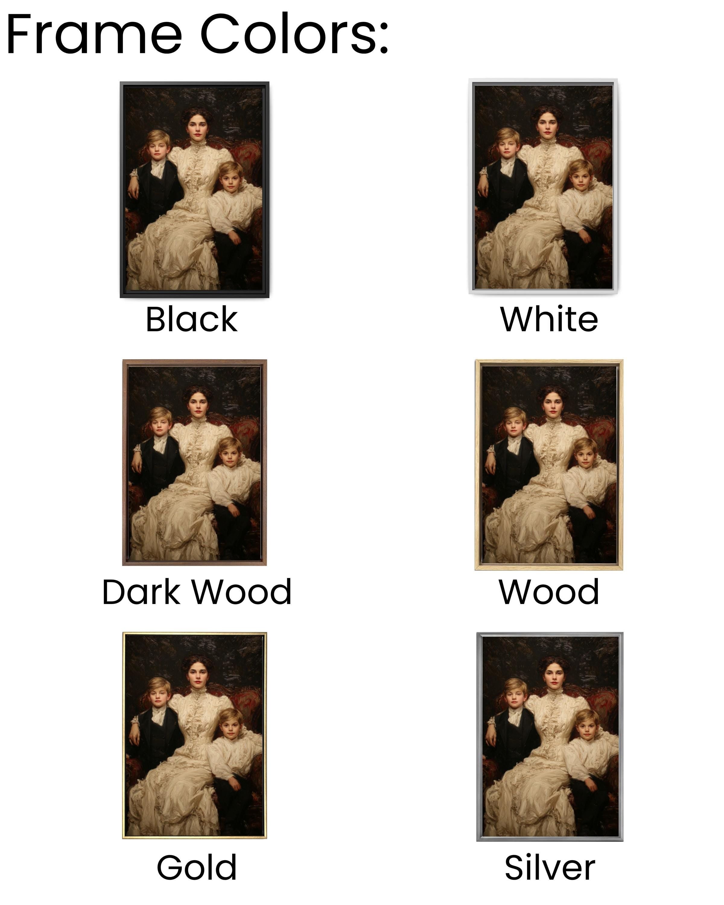 Mother and Sons Portrait Wall Art | Victorian Impressionist Canvas Print