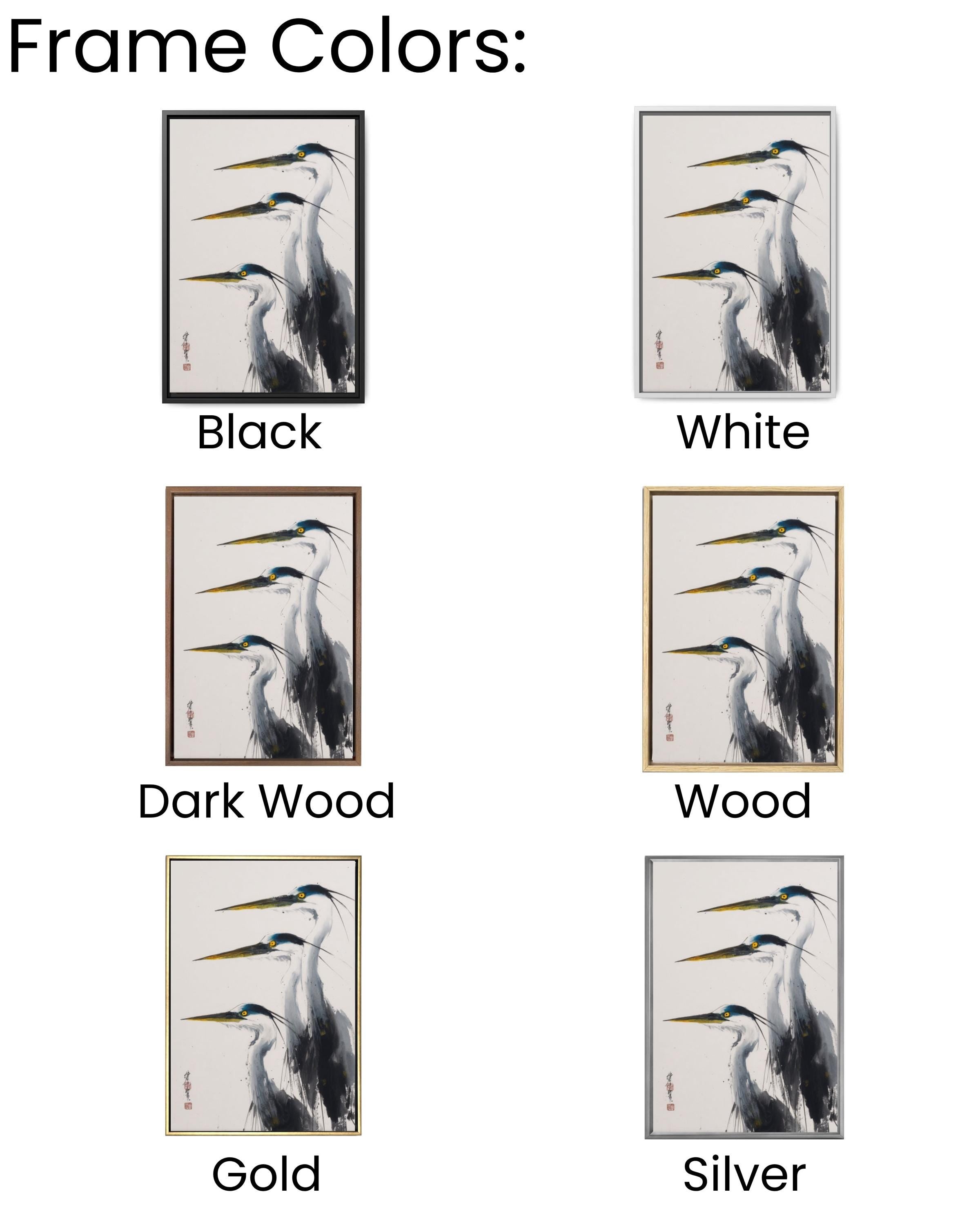 Blue Herons Wall Art | Minimalist Chinese Ink Painting Canvas Print