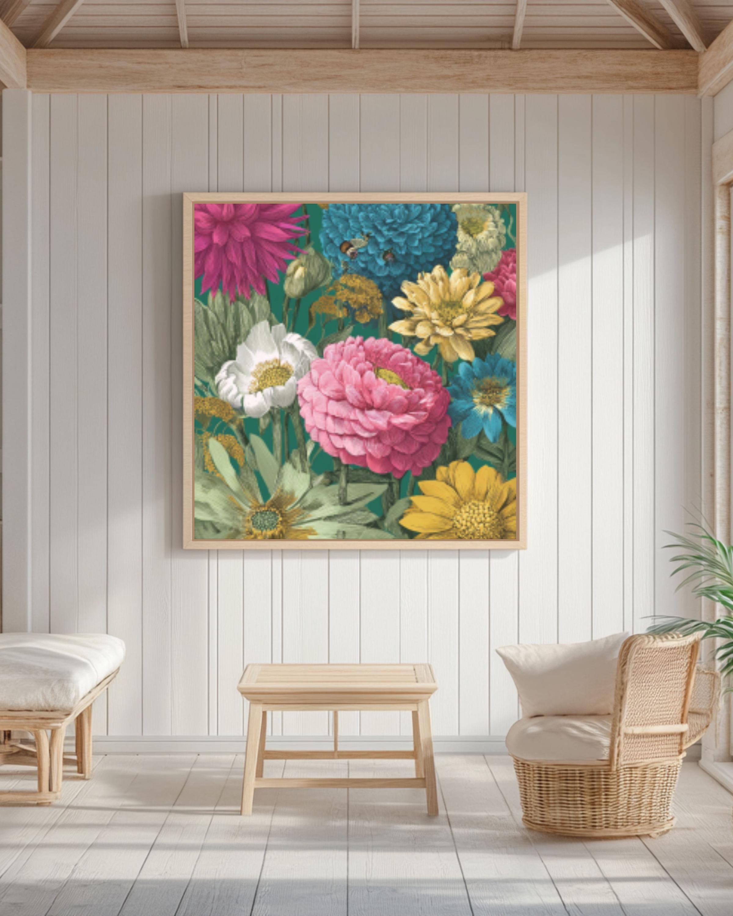 Marjolein Bastin Style Botanical Wall Art | Vintage Floral Canvas Print