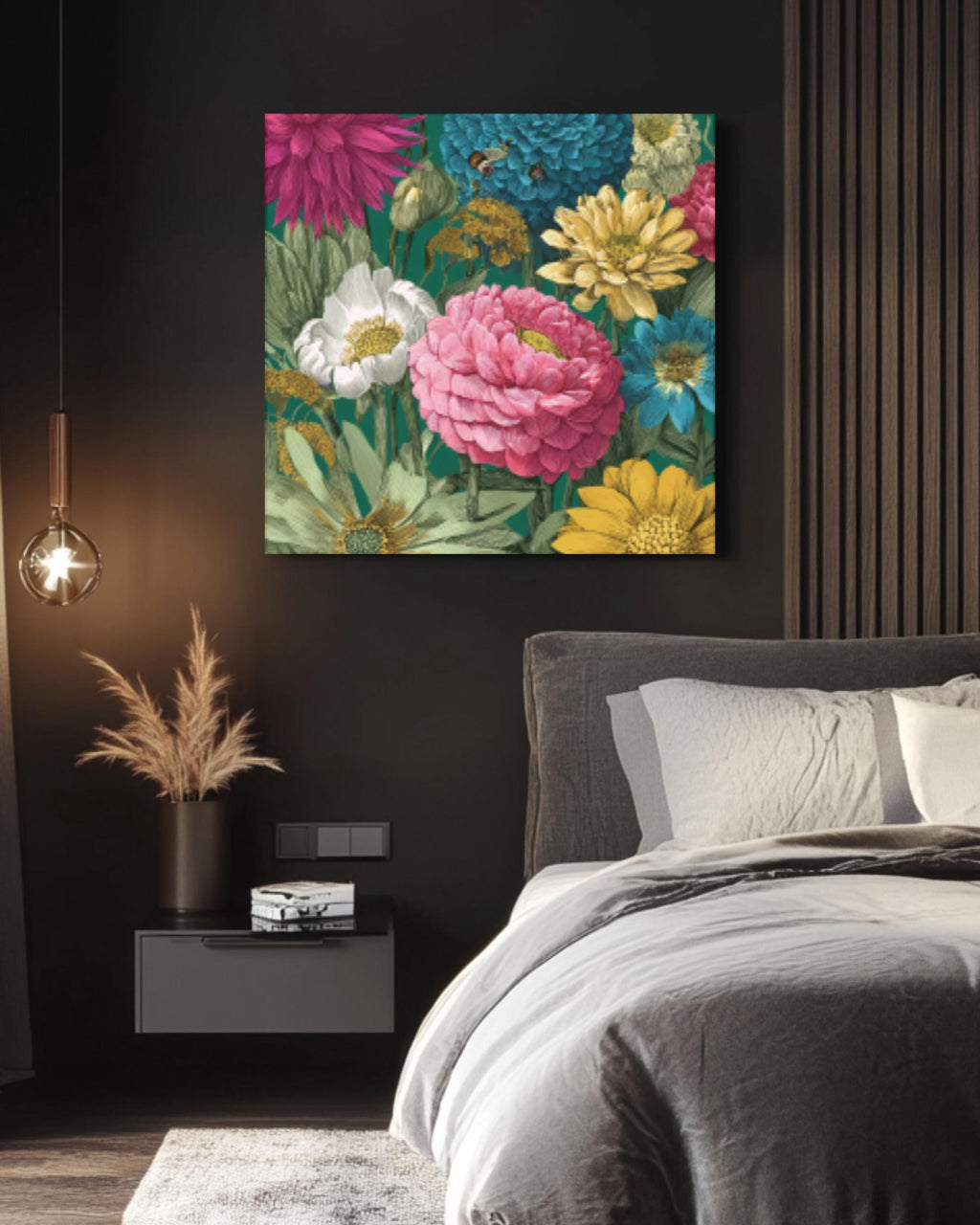 Marjolein Bastin Style Botanical Wall Art | Vintage Floral Canvas Print