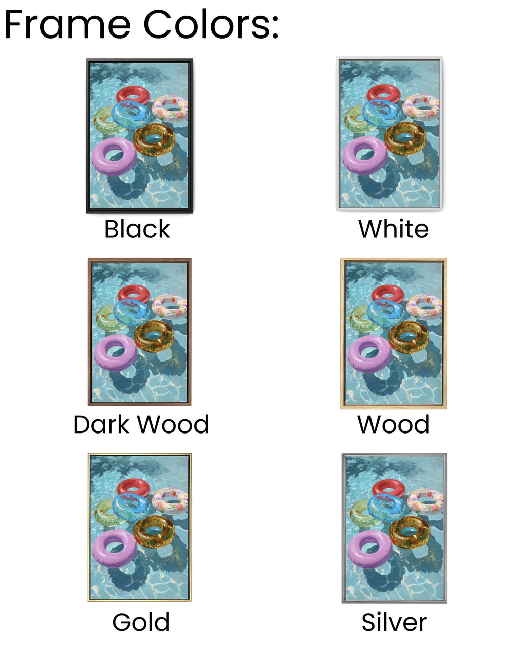 Pastel Pool Rings Wall Art | Decorative Maximalist Canvas Print