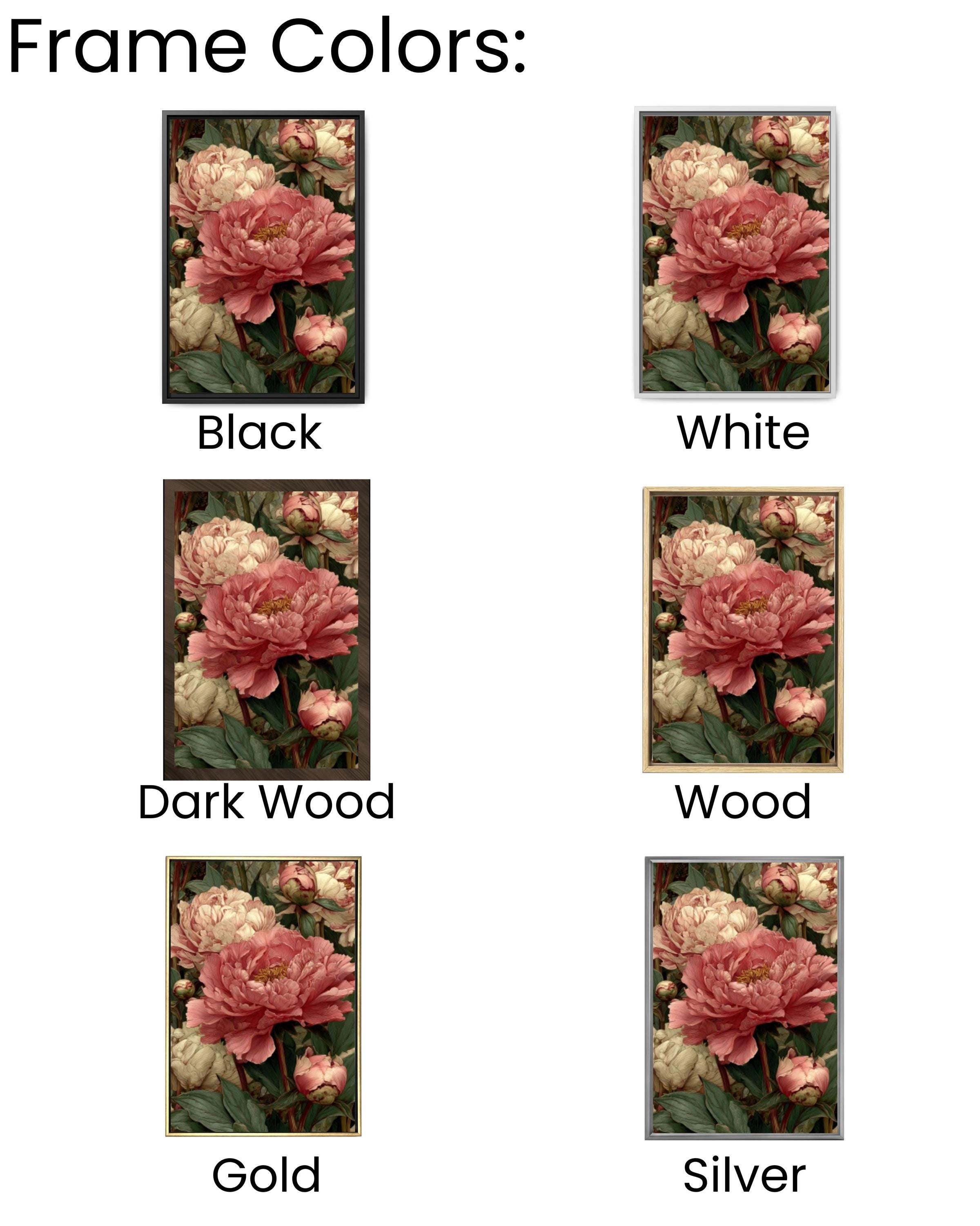 Victorian Peony Print: William Morris Style Botanical Art Canvas Wall Art – Modern Decor Print