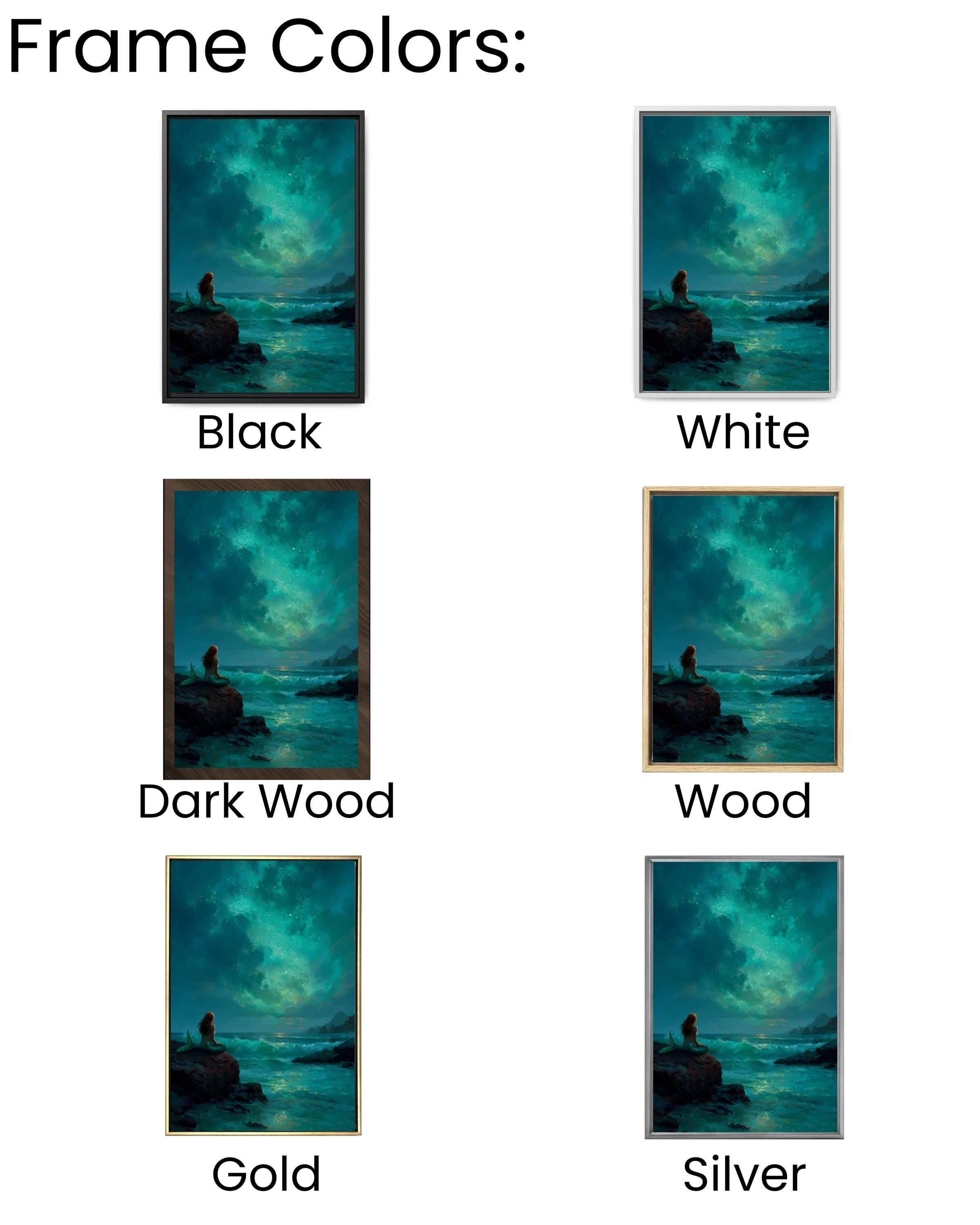 Moonlit Mermaid Fantasy Canvas Art – Emerald Ocean Scene