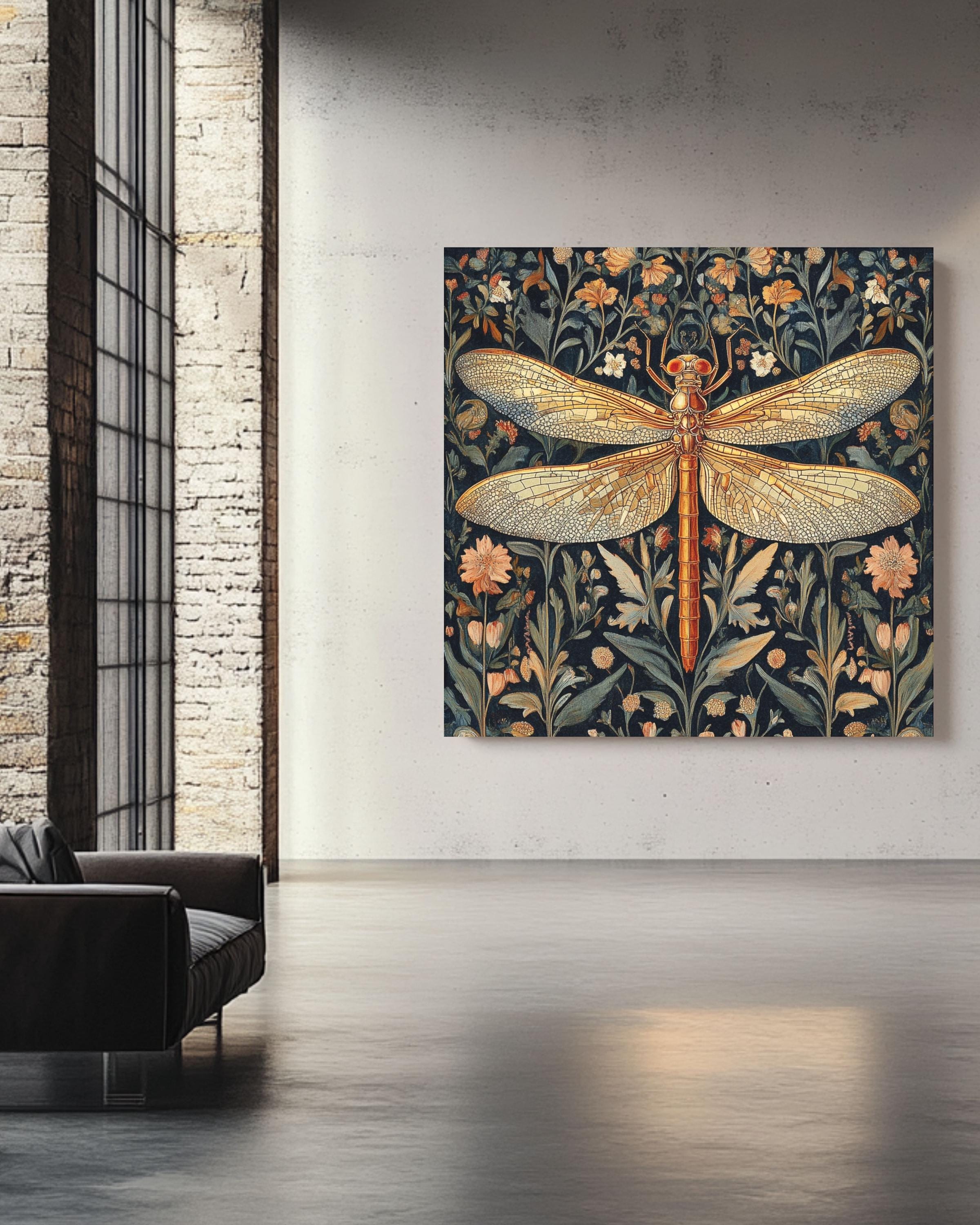 William Morris Dragonfly Vintage Art Print – Arts and Crafts Wall Décor
