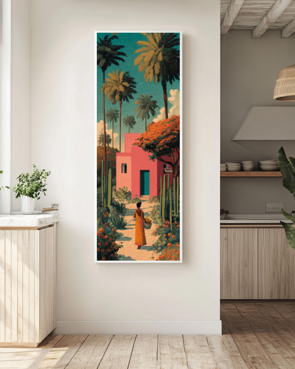 African Woman Tropical Portrait Canvas Art