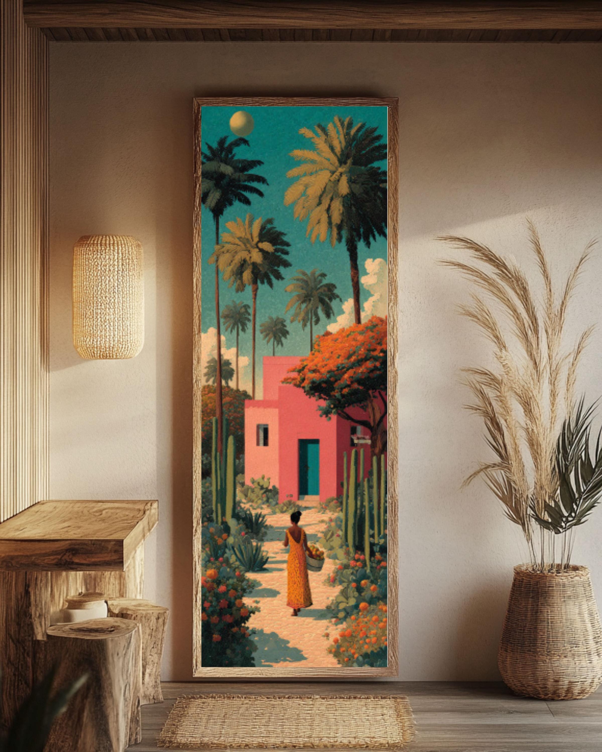 African Woman Tropical Portrait Canvas Art