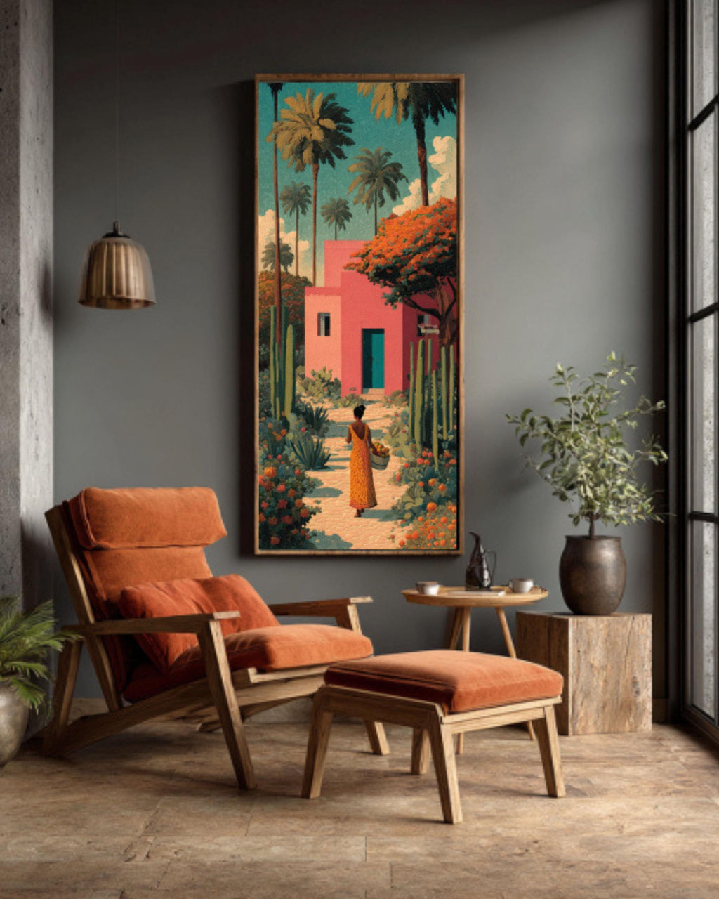 African Woman Tropical Portrait Canvas Art