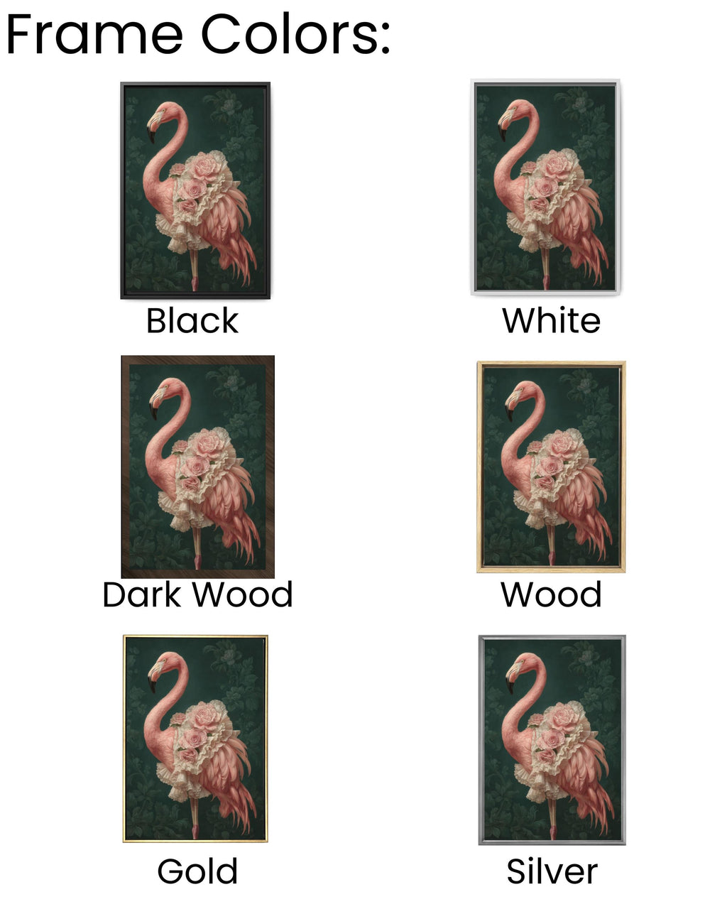 Baroque Flamingo Canvas Art – Elegant Tropical Bird Painting