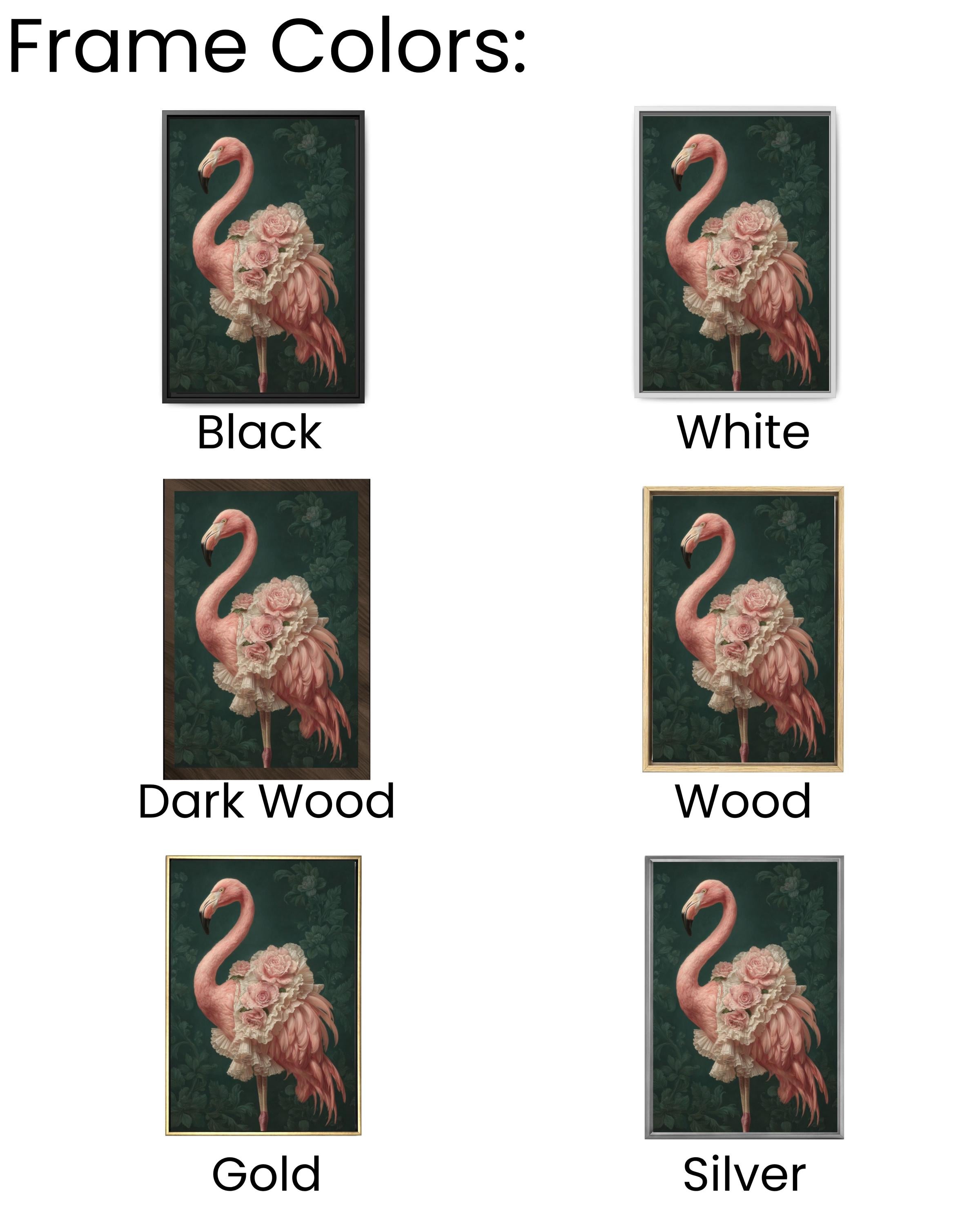 Baroque Flamingo Canvas Art – Elegant Tropical Bird Painting