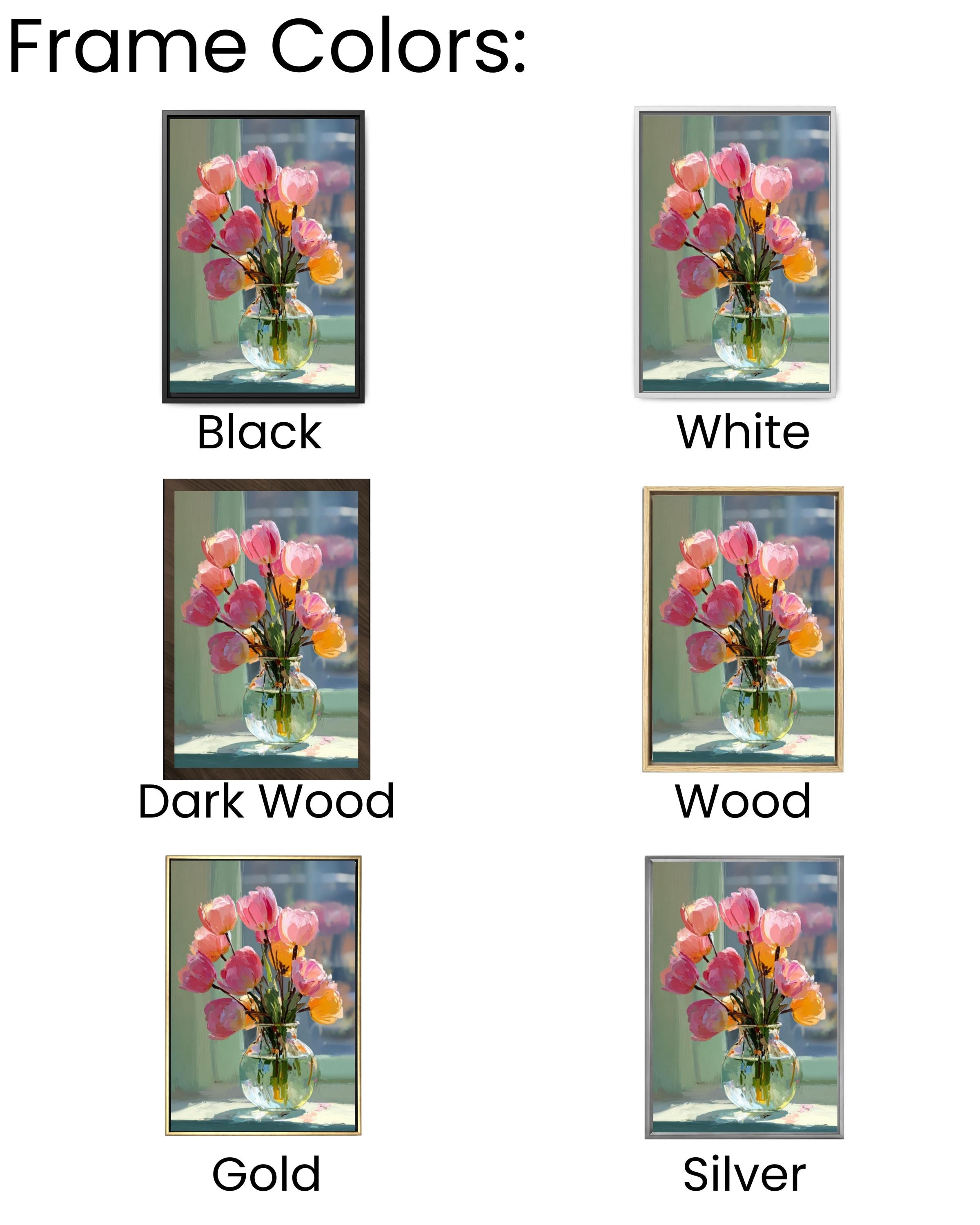 Pink Tulips Still Life Canvas Art – Impressionist Floral
