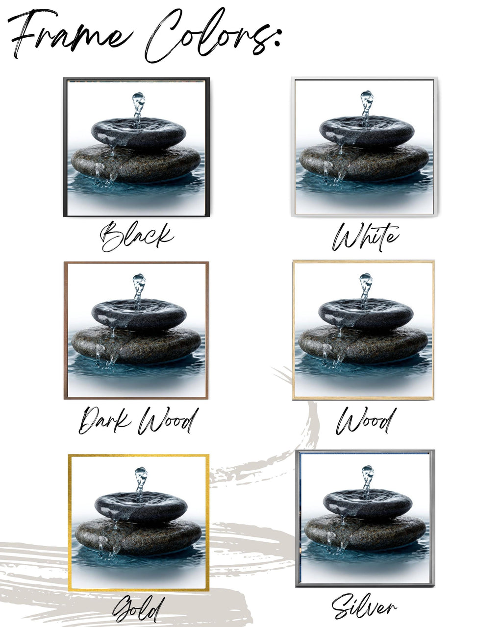 Zen Water Stone Canvas Art – Minimalist Spa Decor