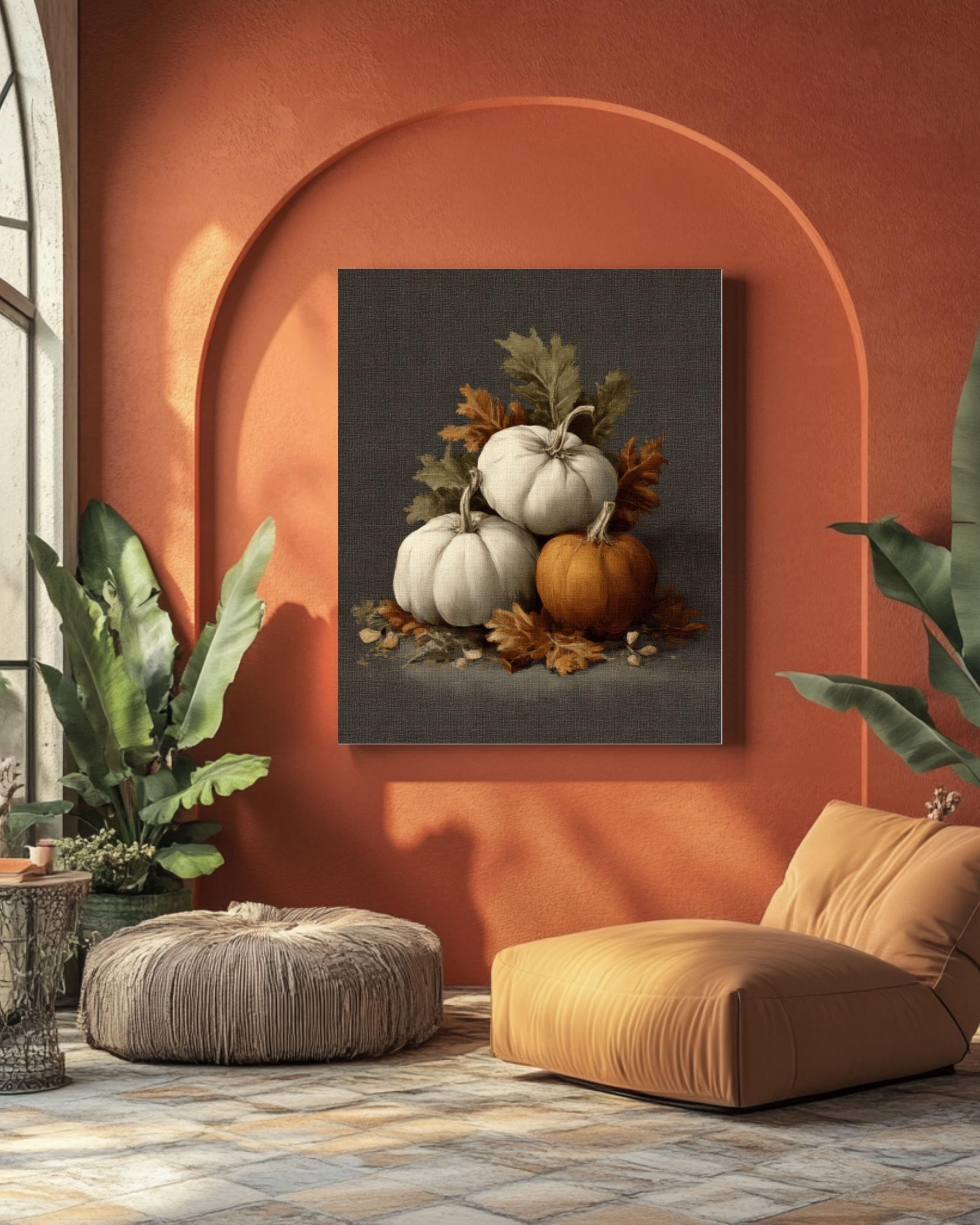 Vintage Pumpkin Wall Art Print | Muted Autumn Farmhouse Decor