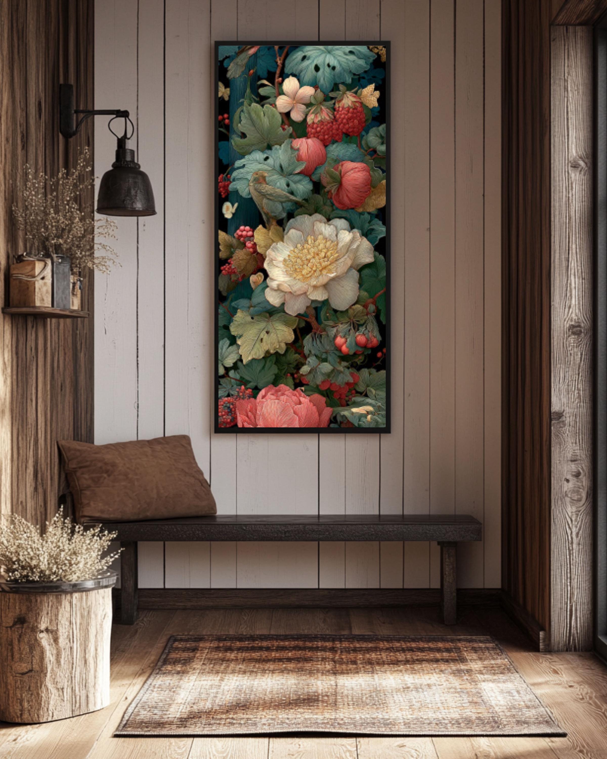 Dark Forest Botanical Wall Art | Dürer Moebius Style Canvas Print