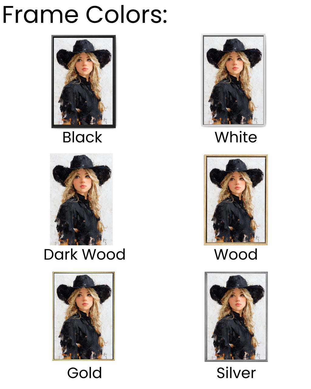 Cowboy Woman Western Canvas Art – Palette Knife Painting