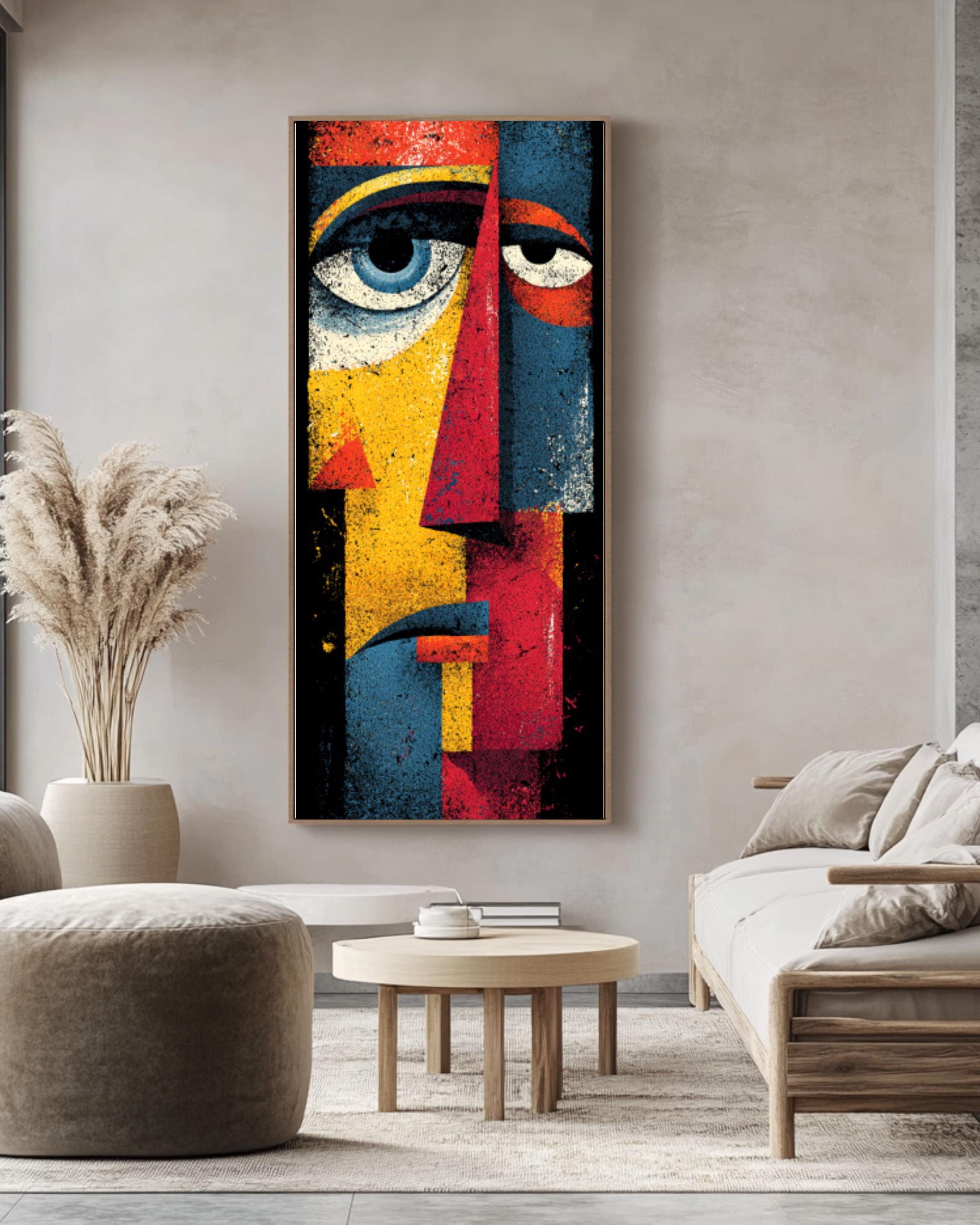 Picasso Style Abstract Face Wall Art | Graffiti Canvas Print