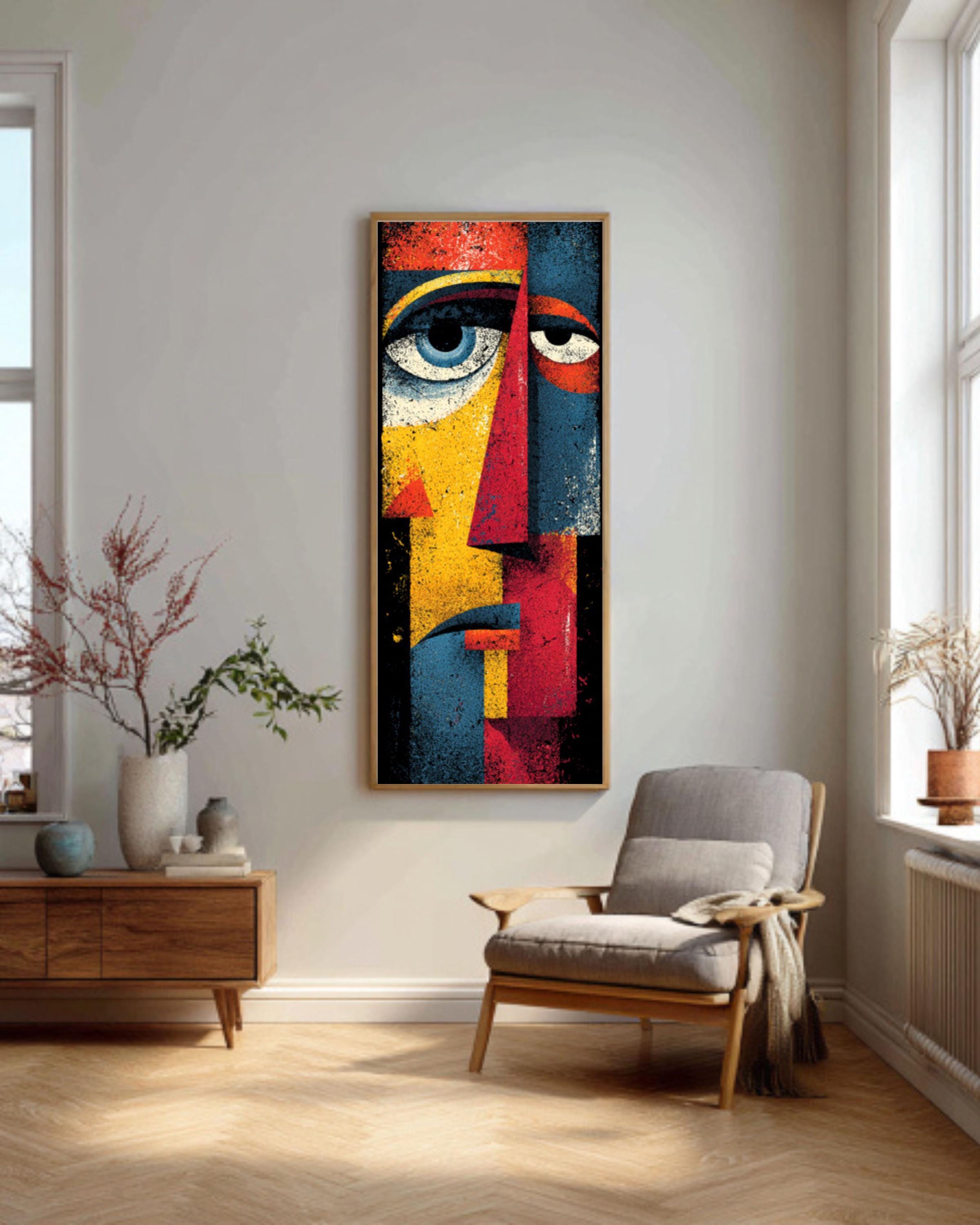 Abstract Picasso Style Face Art: Graffiti Canvas Wall Decor for home and office wall décor