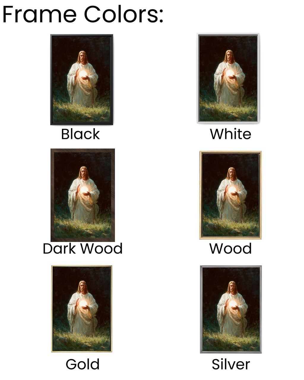 Jesus Holding Light Wall Art | Soft Oil Painting Style | Christian Home Decor