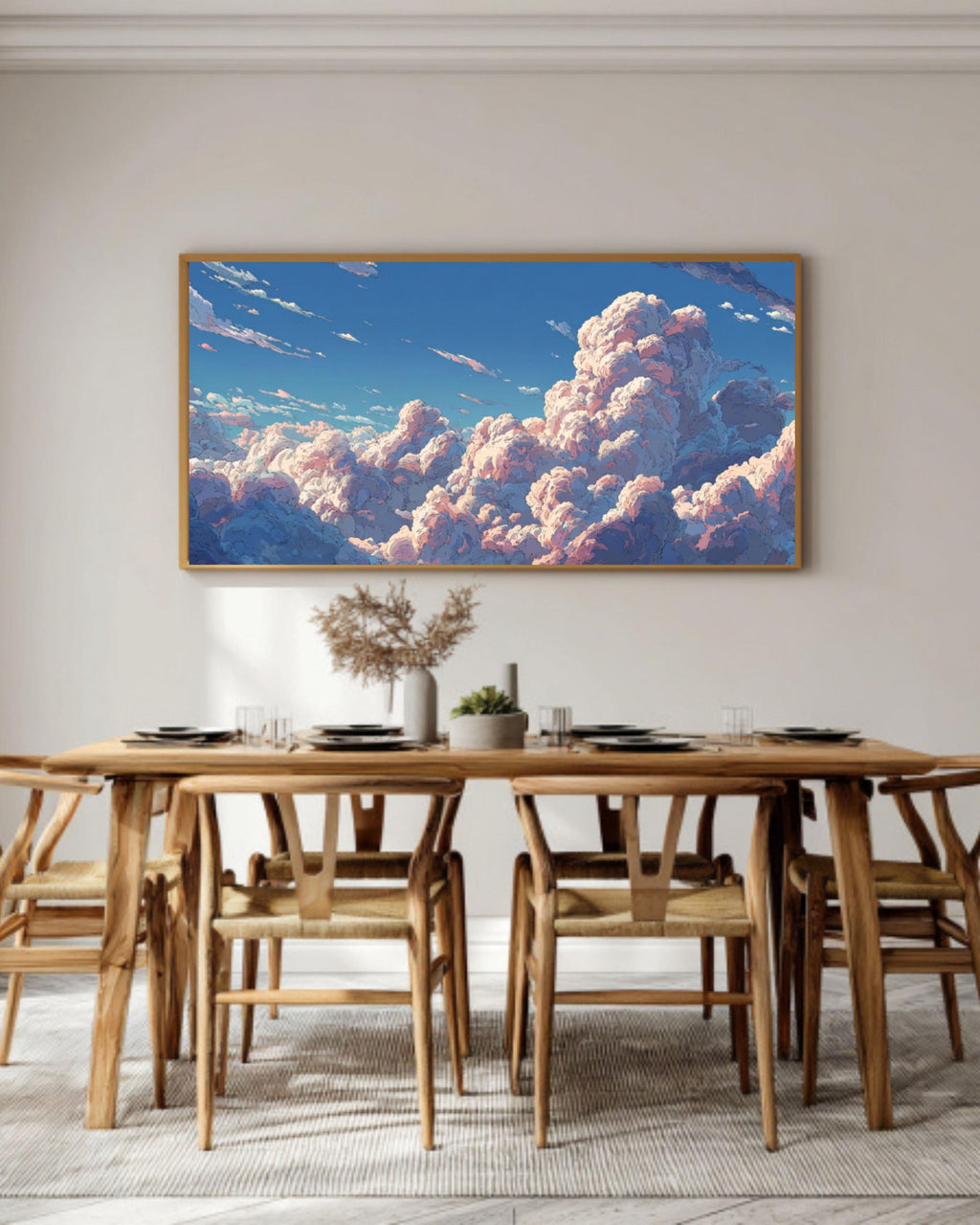 Surreal Cloud Head Canvas Art – Dreamy Sky Painting