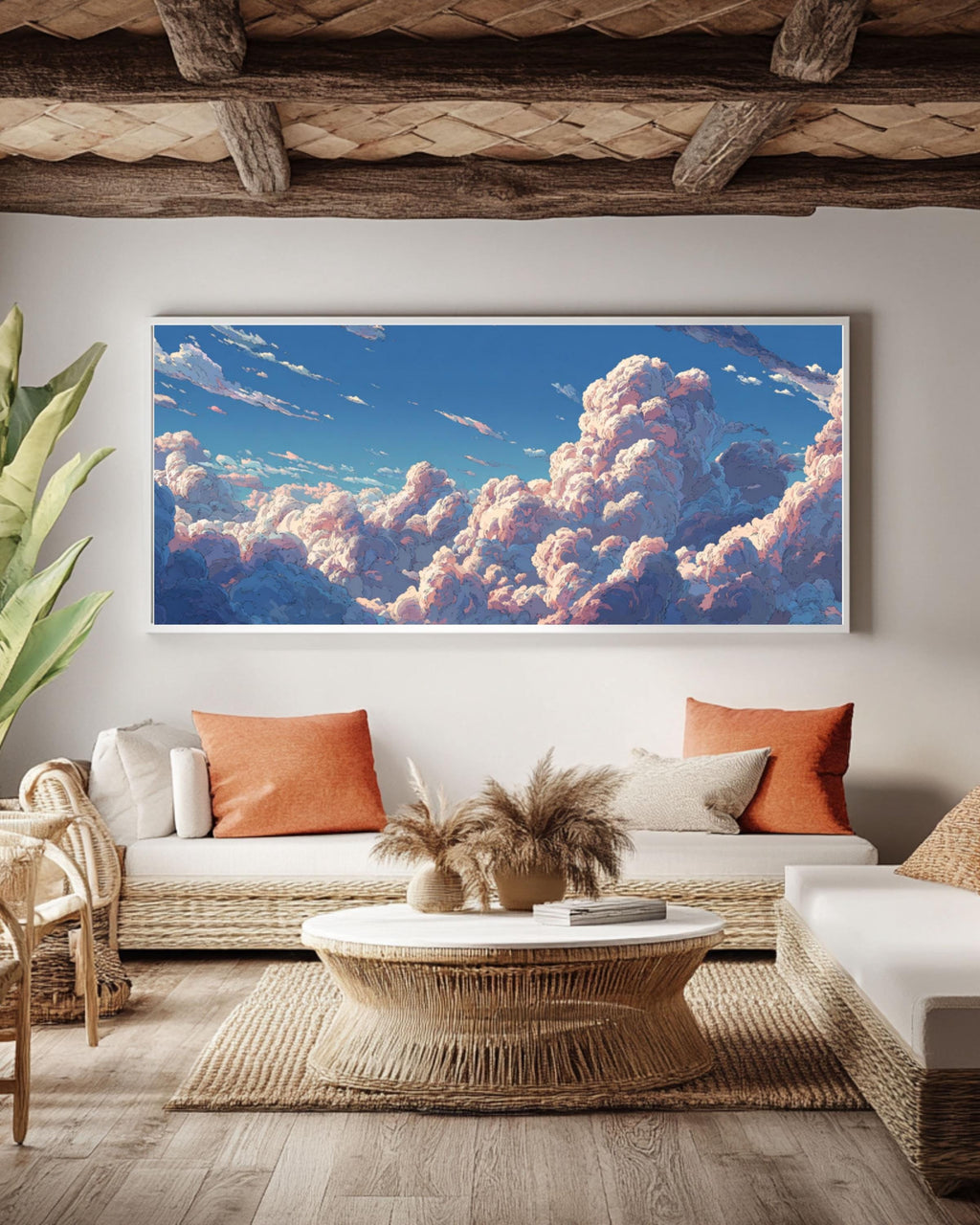 Surreal Cloud Head Canvas Art – Dreamy Sky Painting