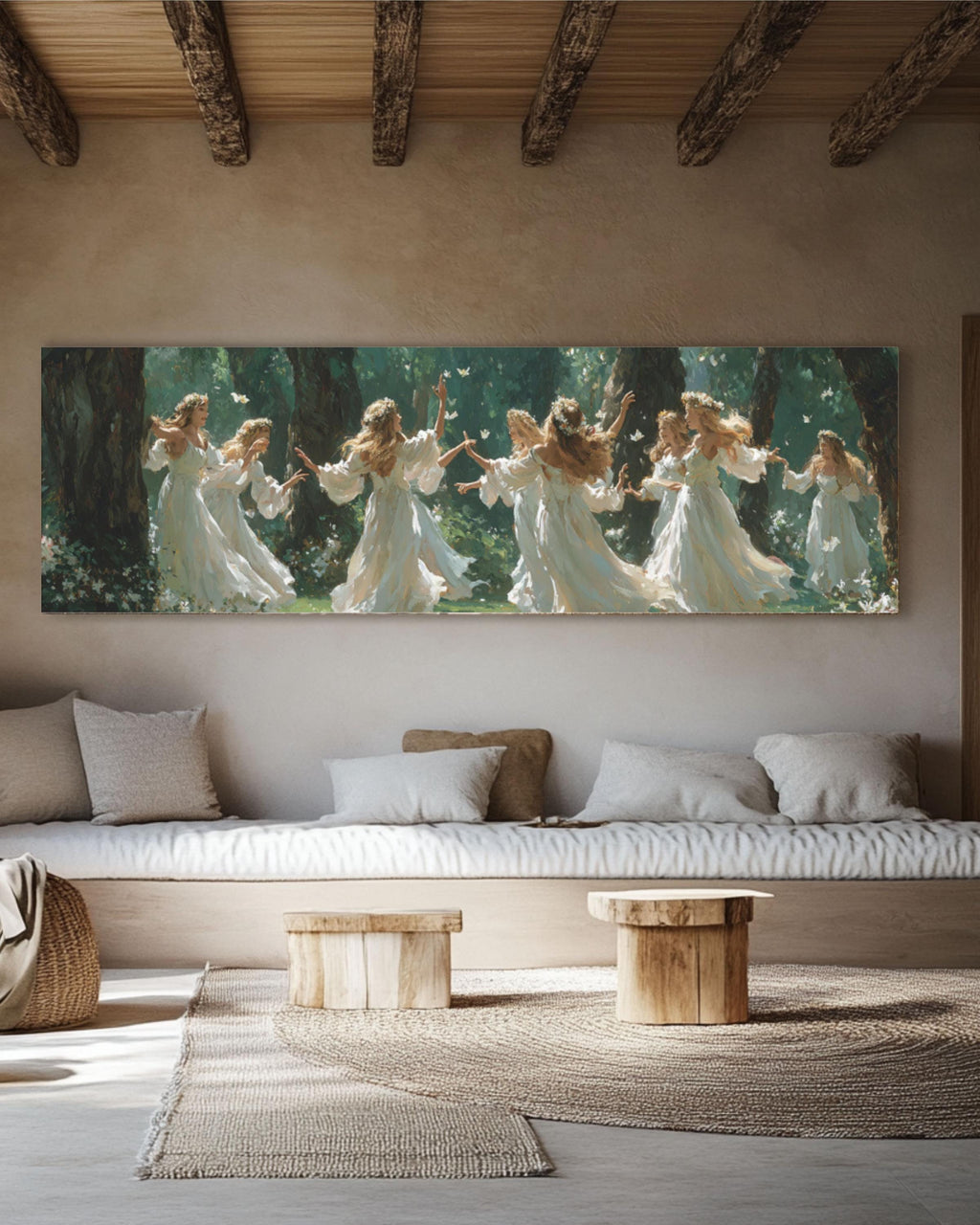 Dancing Forest Fairies Canvas Wall Art – Ethereal Fantasy Print