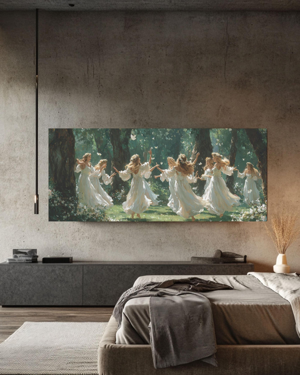 Dancing Forest Fairies Canvas Wall Art – Ethereal Fantasy Print