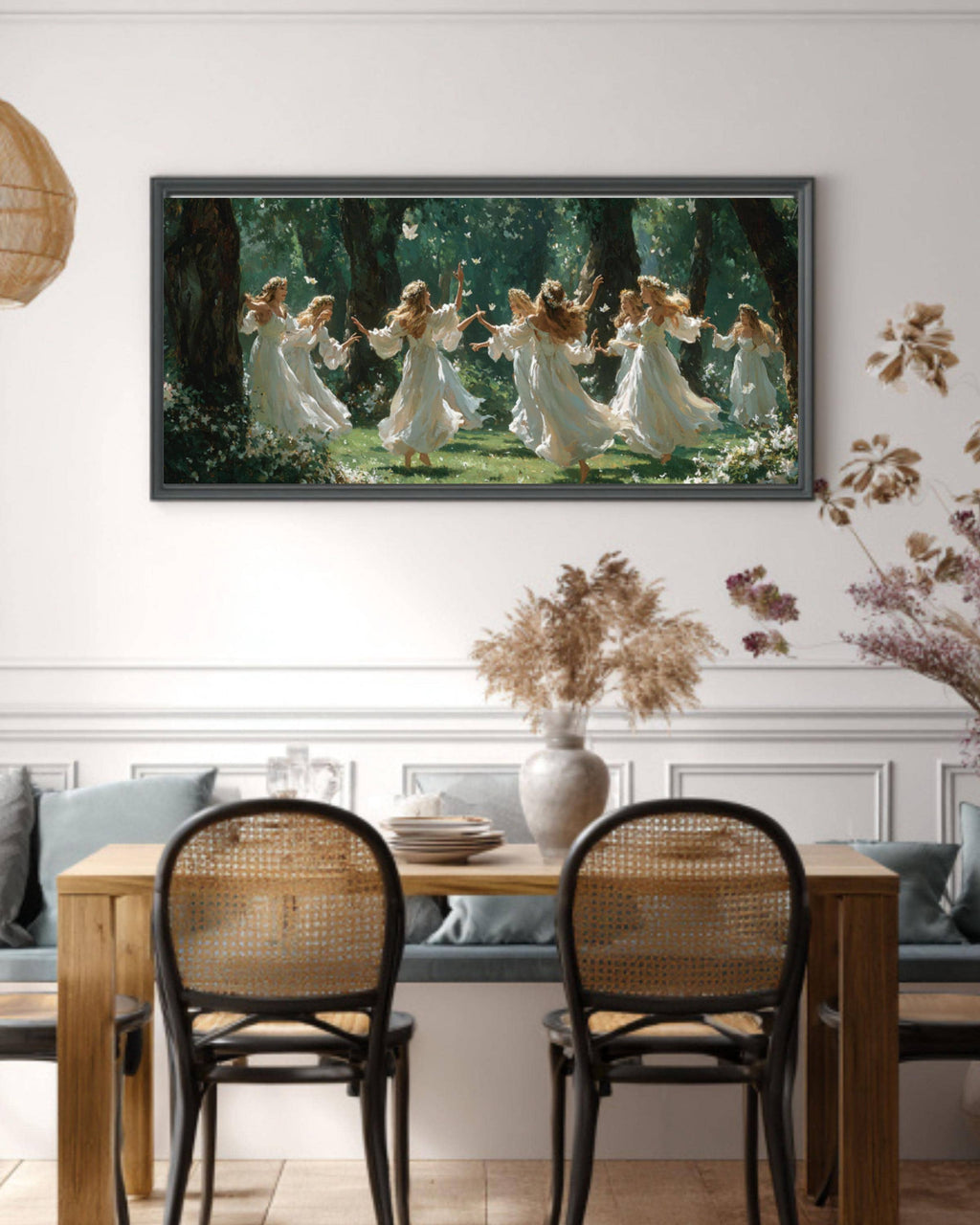 Dancing Forest Fairies Canvas Wall Art – Ethereal Fantasy Print