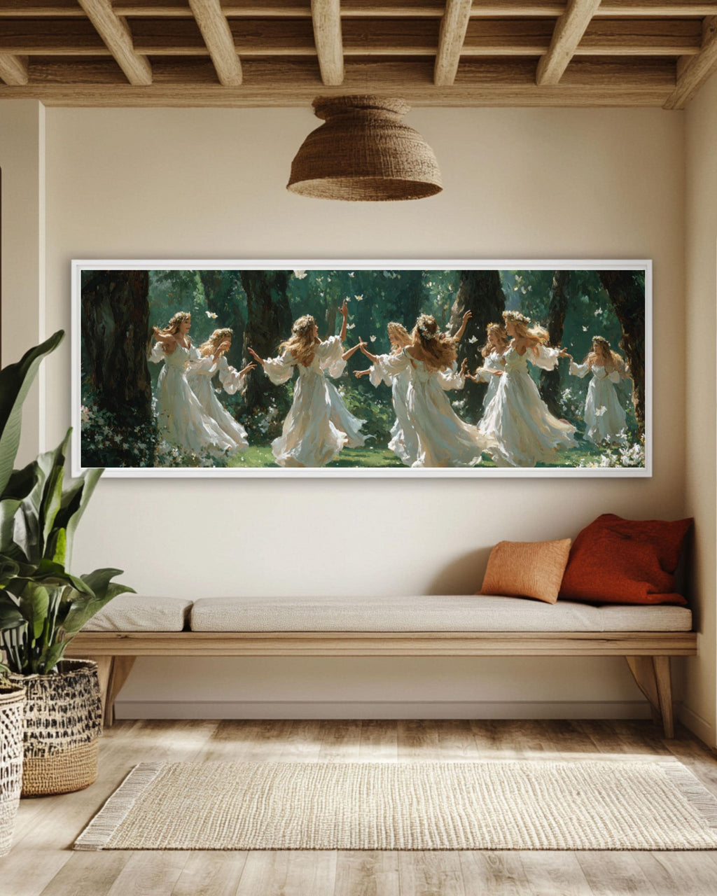 Dancing Forest Fairies Canvas Wall Art – Ethereal Fantasy Print