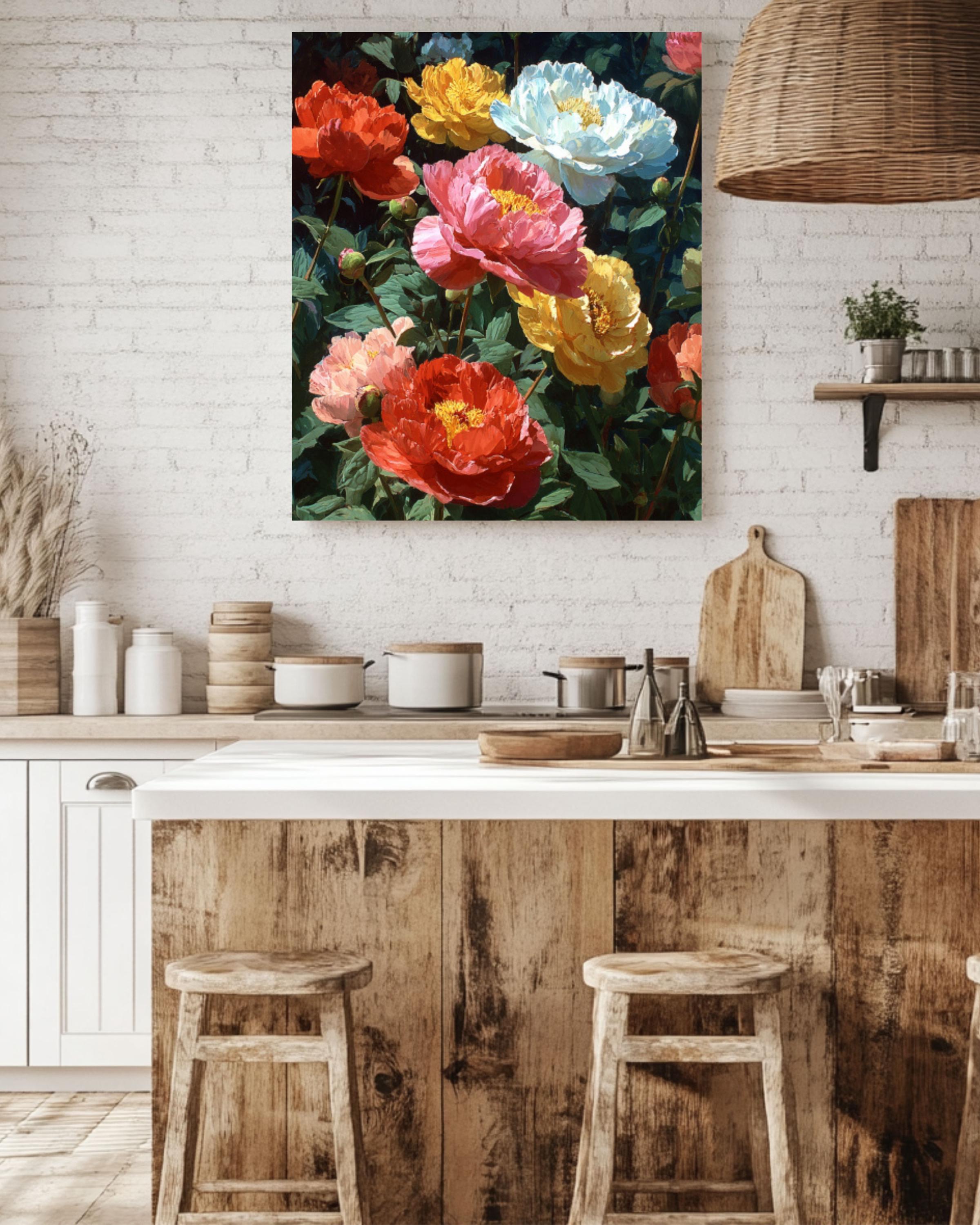 Vibrant Peony Canvas Art â€“ Colorful Floral Print, Botanical Wall Decor Canvas Wall Art Print – Premium Home Decor