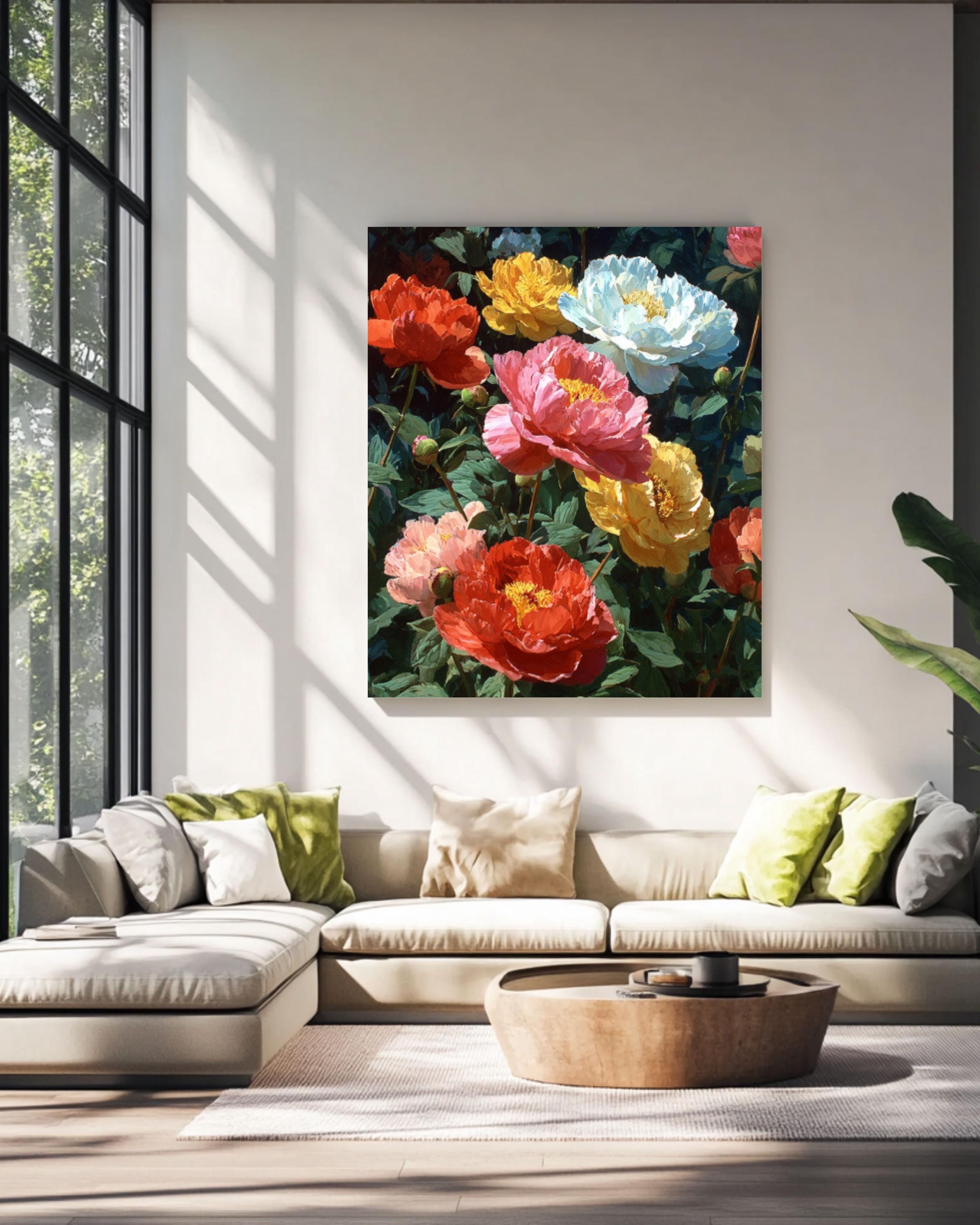 Vibrant Peony Canvas Art â€“ Colorful Floral Print, Botanical Wall Decor Canvas Wall Art Print – Premium Home Decor