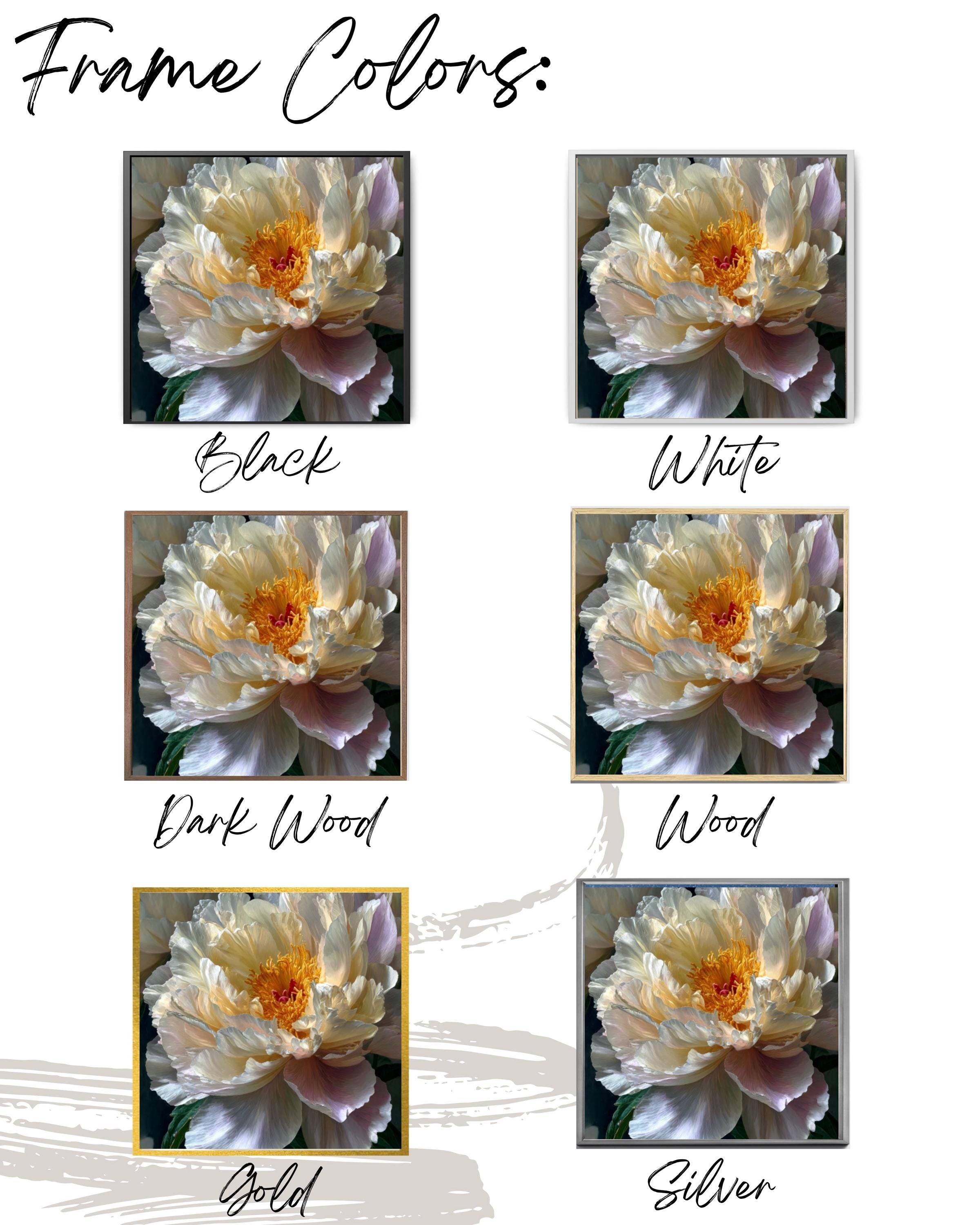 White Peony Floral Canvas Art – Botanical Oil Painting
