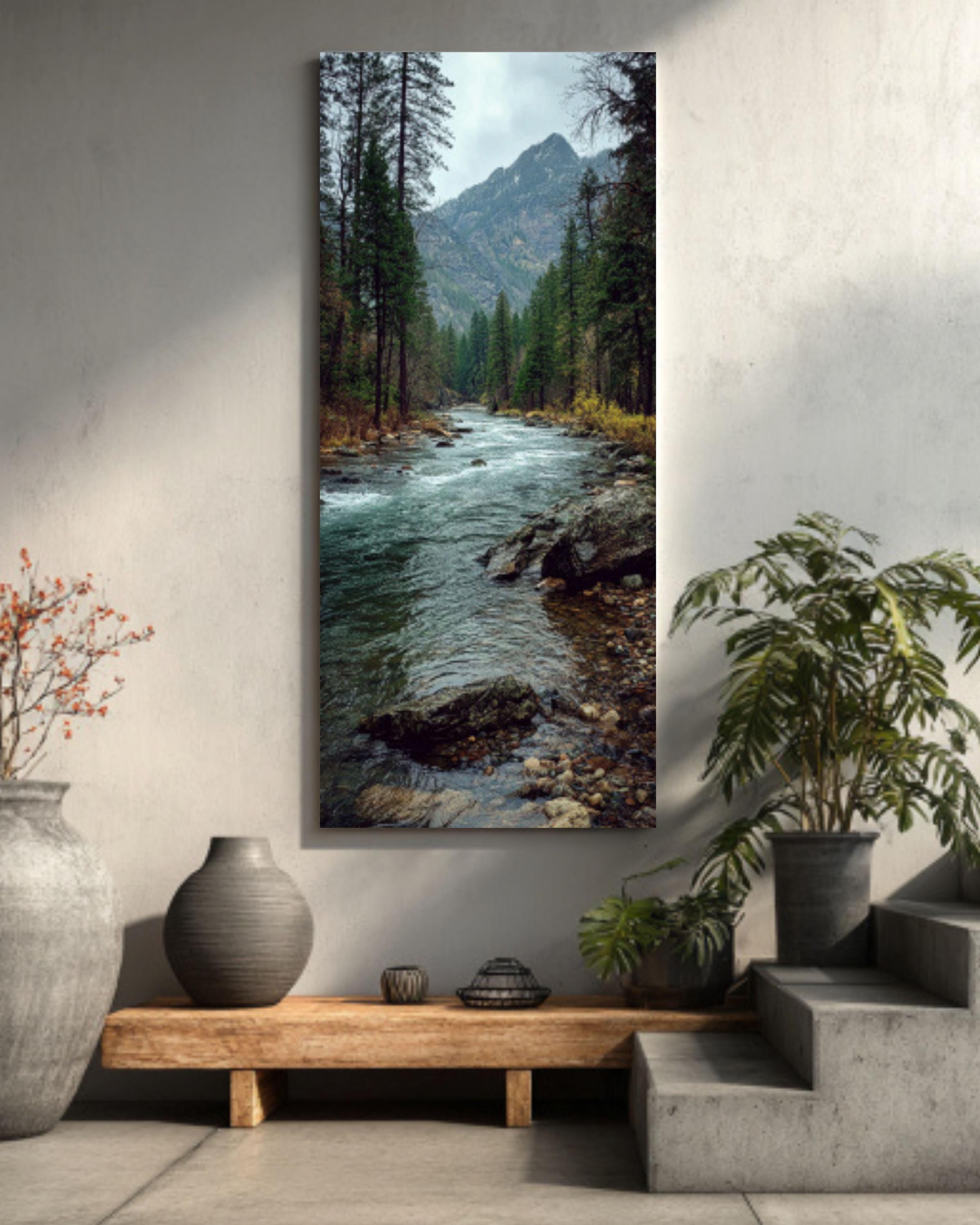 River Wilderness Nature Photography Canvas Wall Art – Mountain Landscape