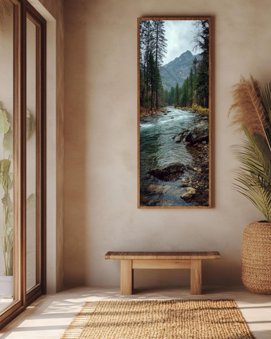 River Wilderness Nature Photography Canvas Wall Art – Mountain Landscape