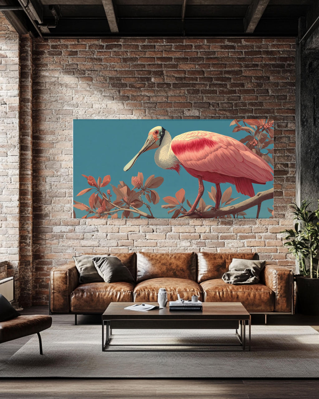 Roseate Spoonbill Vintage Bird Illustration Canvas Print – Audubon Style