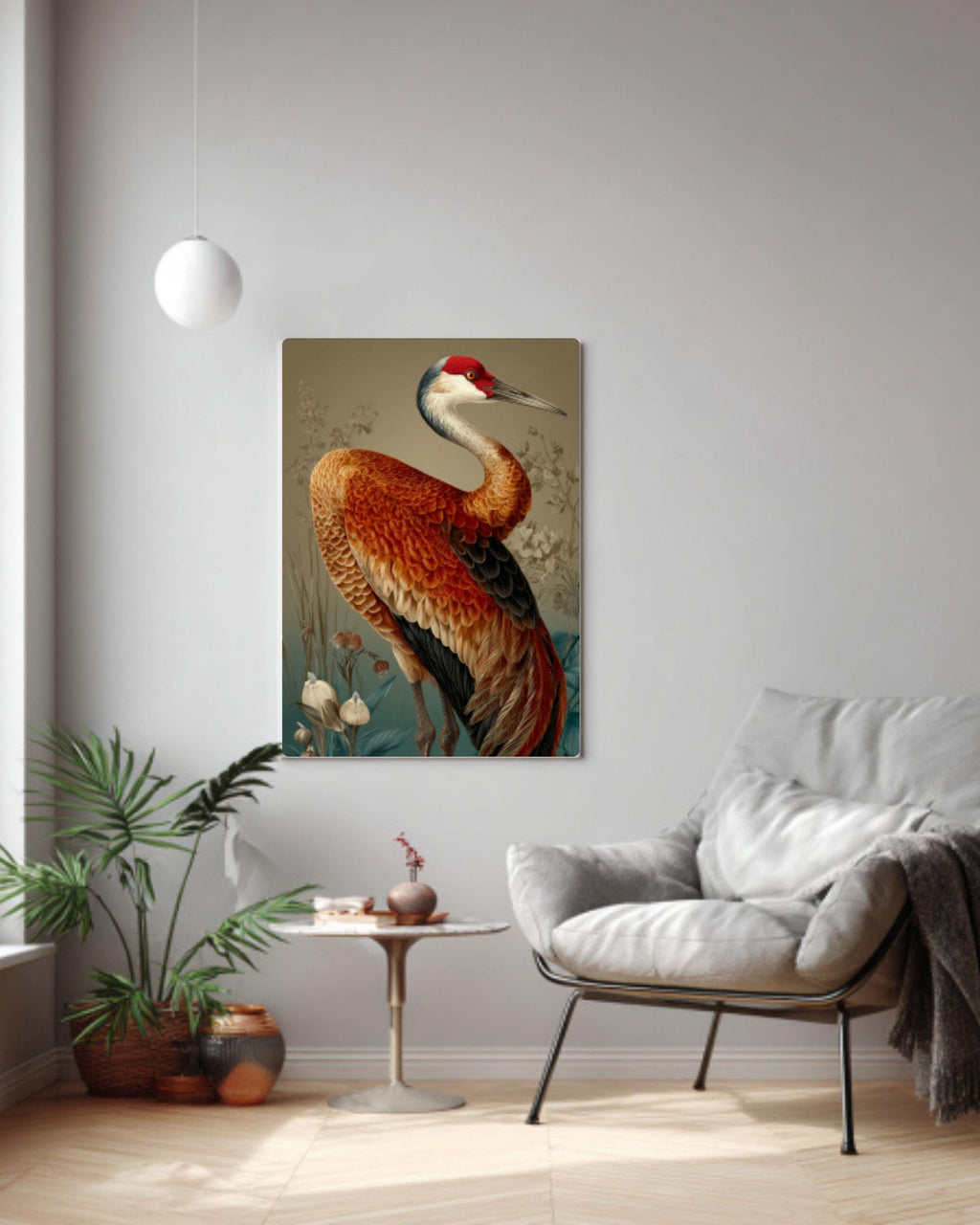 Sandhill Crane Vintage Bird Illustration – Audubon Style Wall Art Print