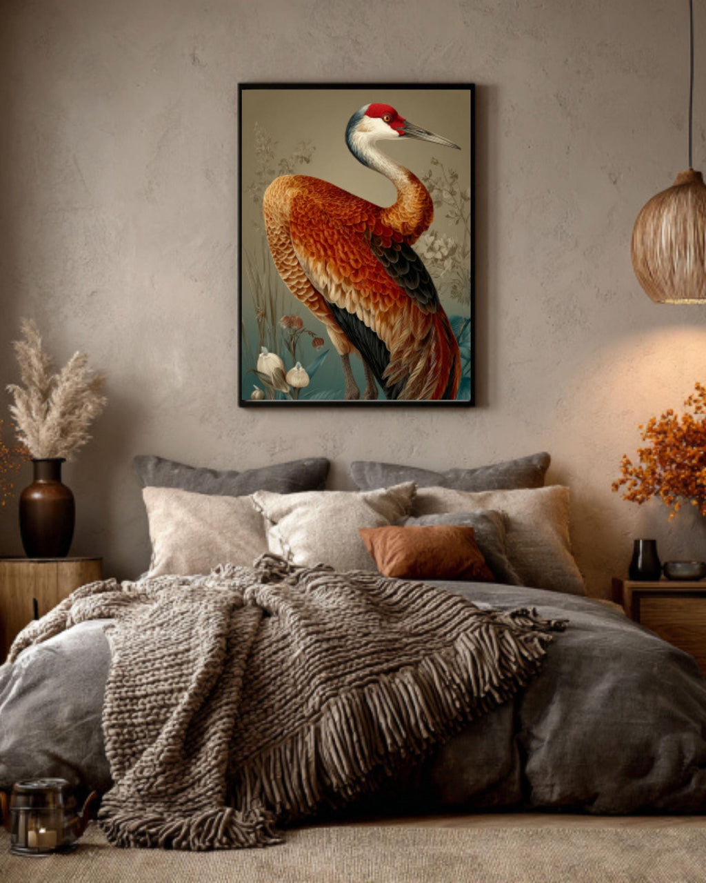 Sandhill Crane Vintage Bird Illustration – Audubon Style Wall Art Print