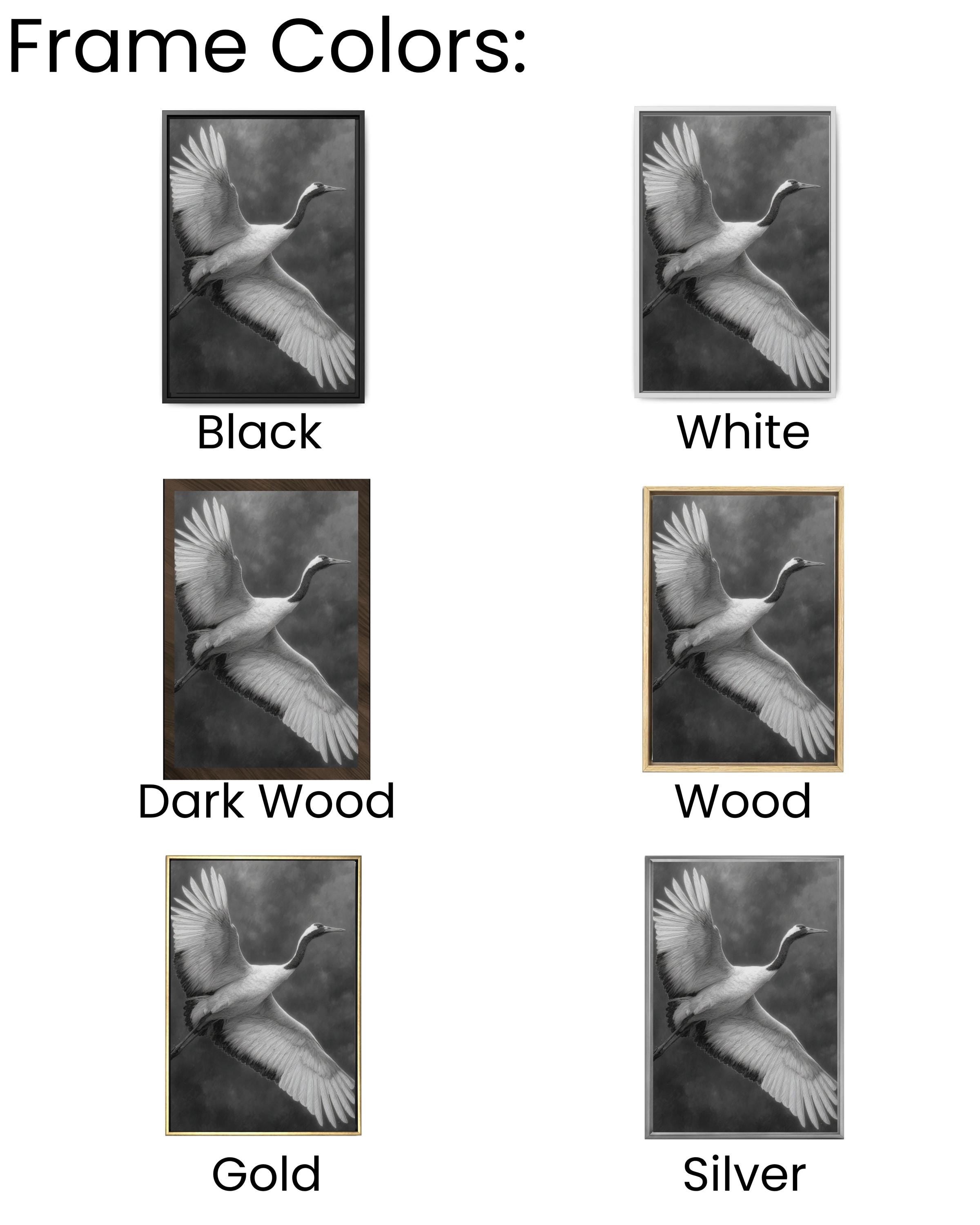 White Crane Pencil Drawing Wall Art – Elegant Bird in Flight Print