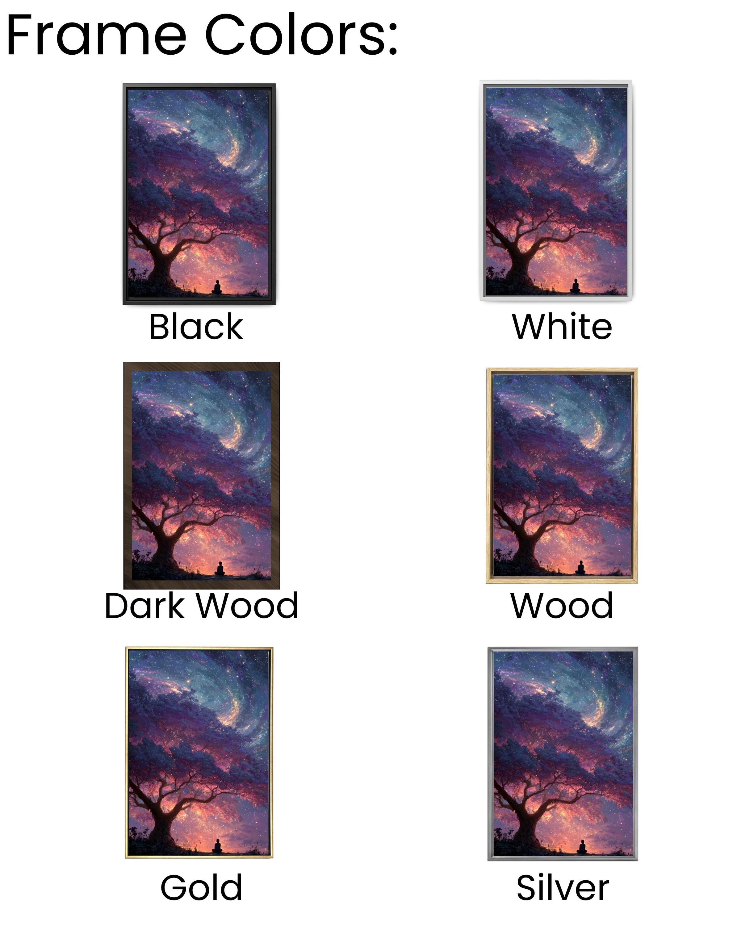 Cosmic Tree Galaxy Wall Art – Surreal Meditation Canvas Print, Framed or Unframed