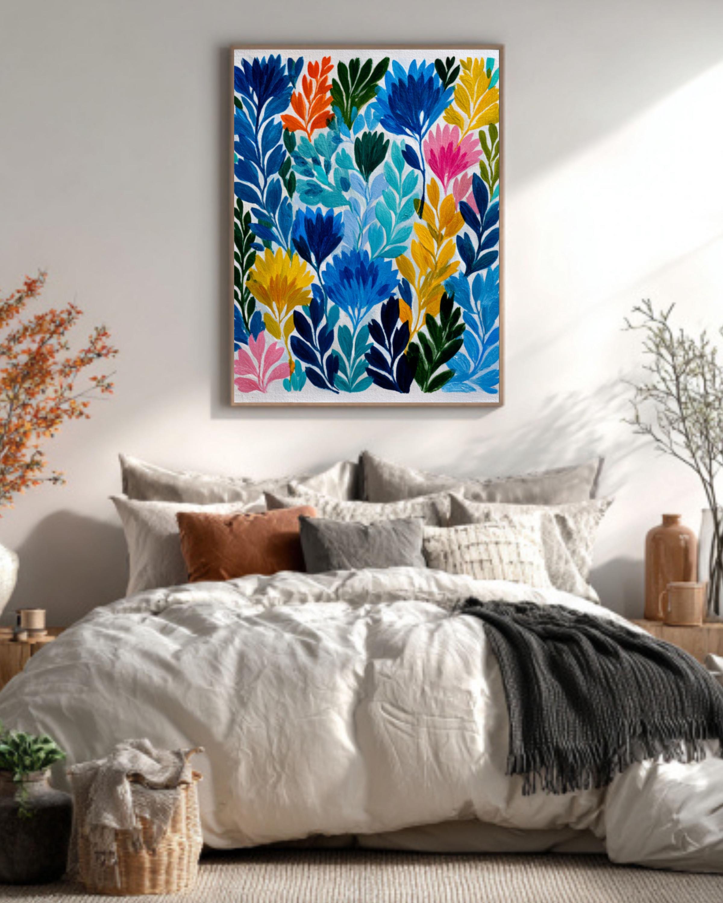 Matisse Inspired Garden Wall Art – Colorful Abstract Foliage Canvas Print