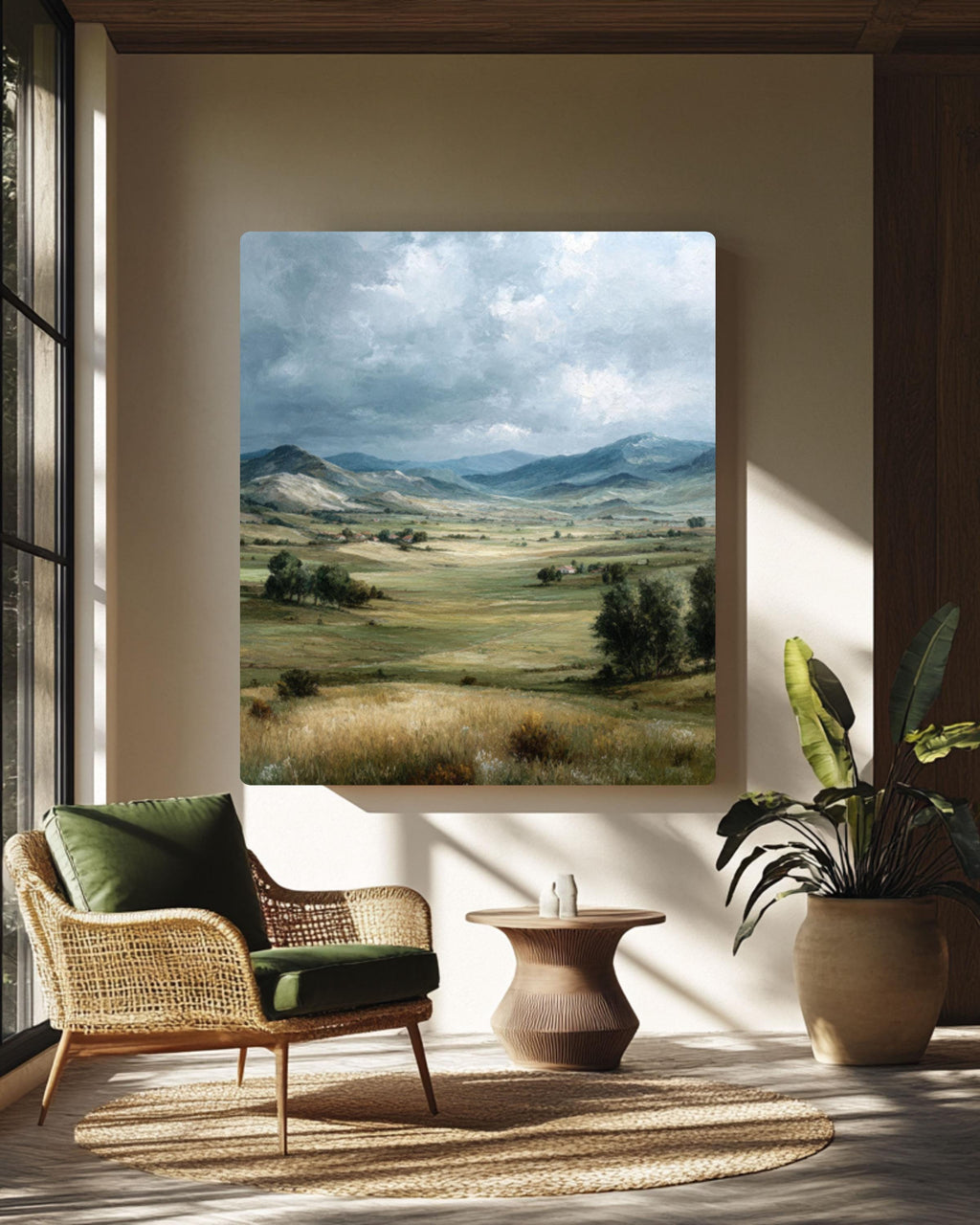 Vintage English Countryside Canvas – Rolling Hills Art
