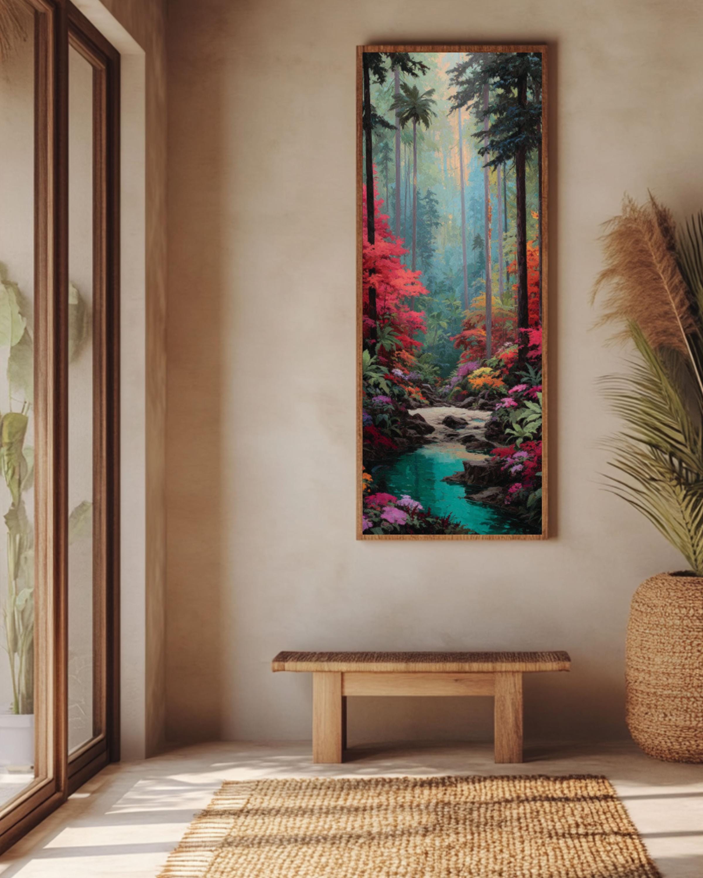 Rainforest Face Surreal Wall Art – Lush Jungle Nature Canvas Print