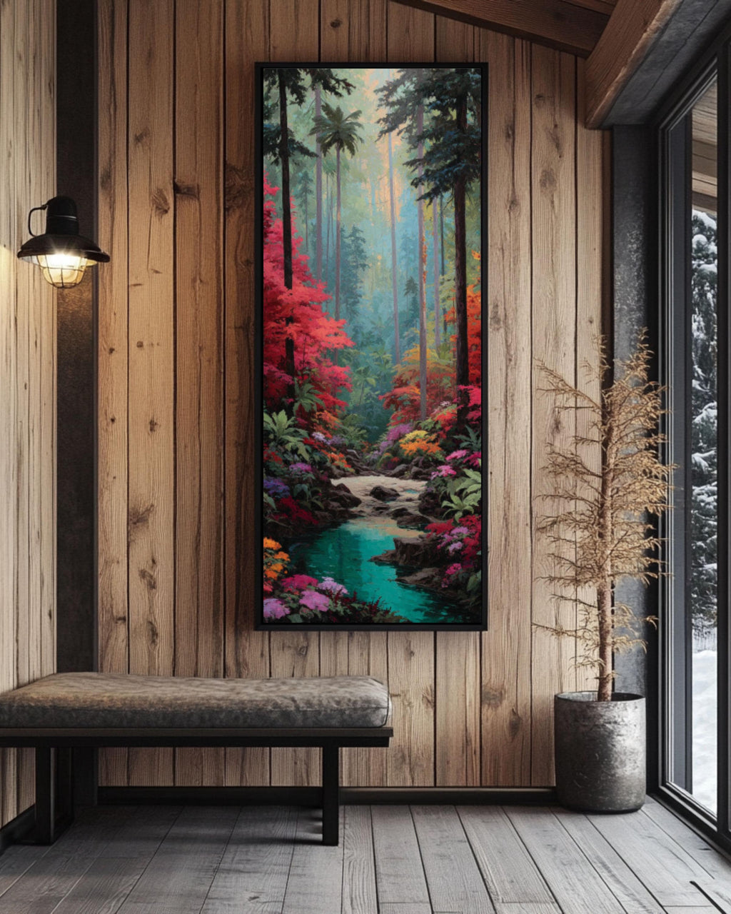 Rainforest Face Surreal Wall Art – Lush Jungle Nature Canvas Print