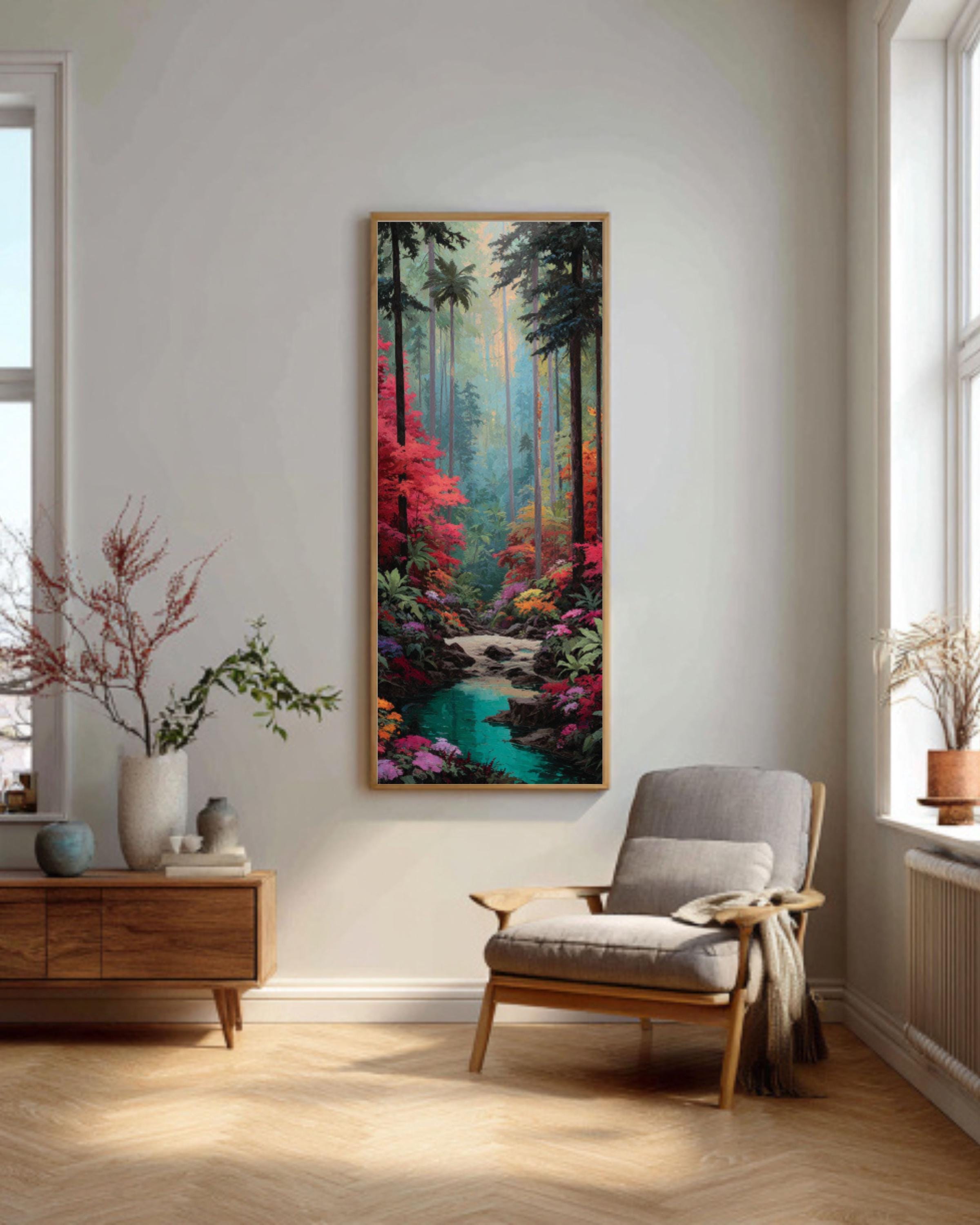 Rainforest Face Surreal Wall Art – Lush Jungle Nature Canvas Print