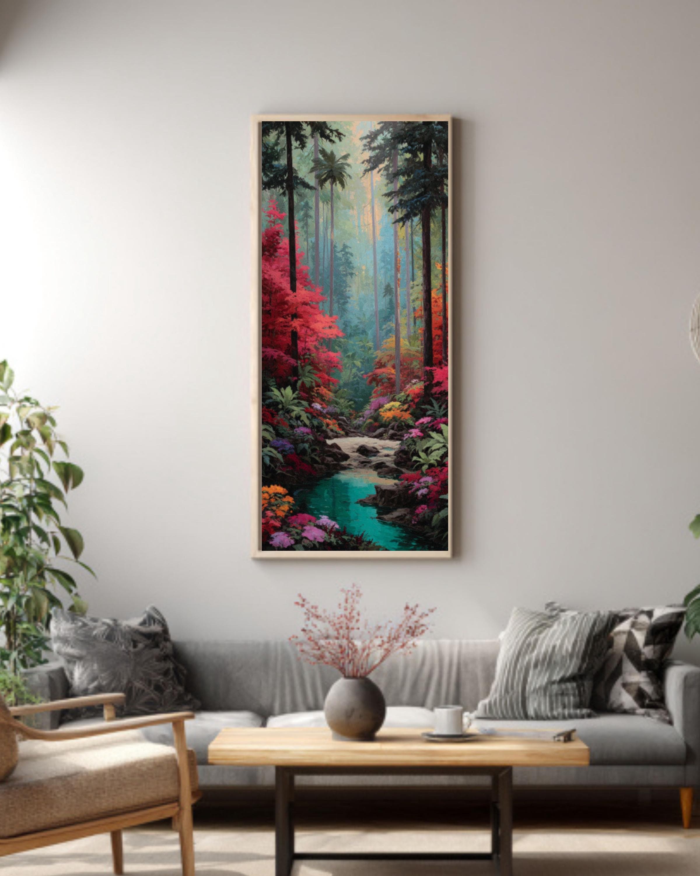 Rainforest Face Surreal Wall Art – Lush Jungle Nature Canvas Print