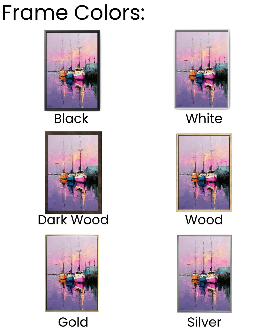 Pastel Sailboat Marina Wall Art – Abstract Coastal Harbor Canvas Print