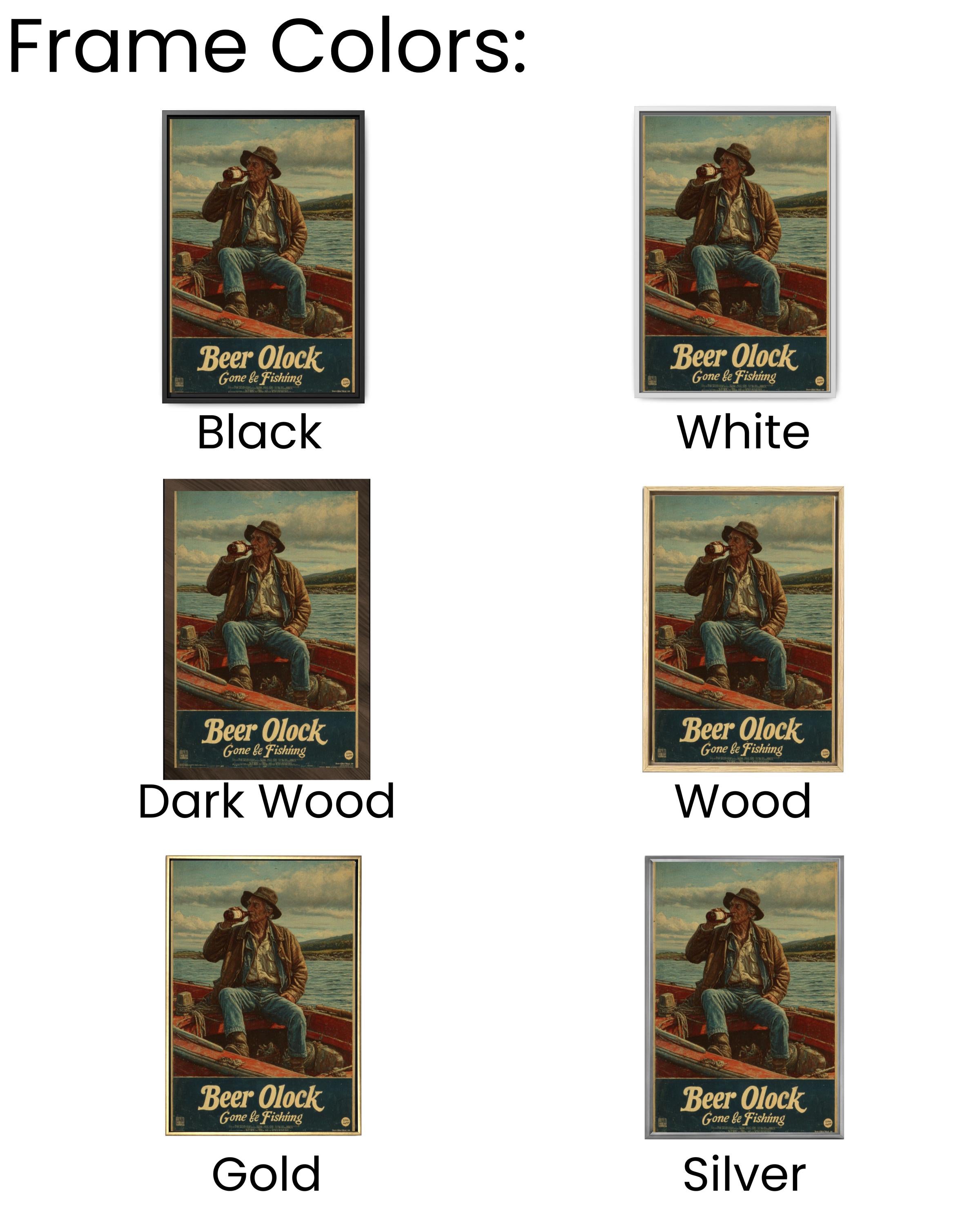 Vintage Fisherman Beer O'Clock Poster – Retro Coastal Fishing Wall Art Print