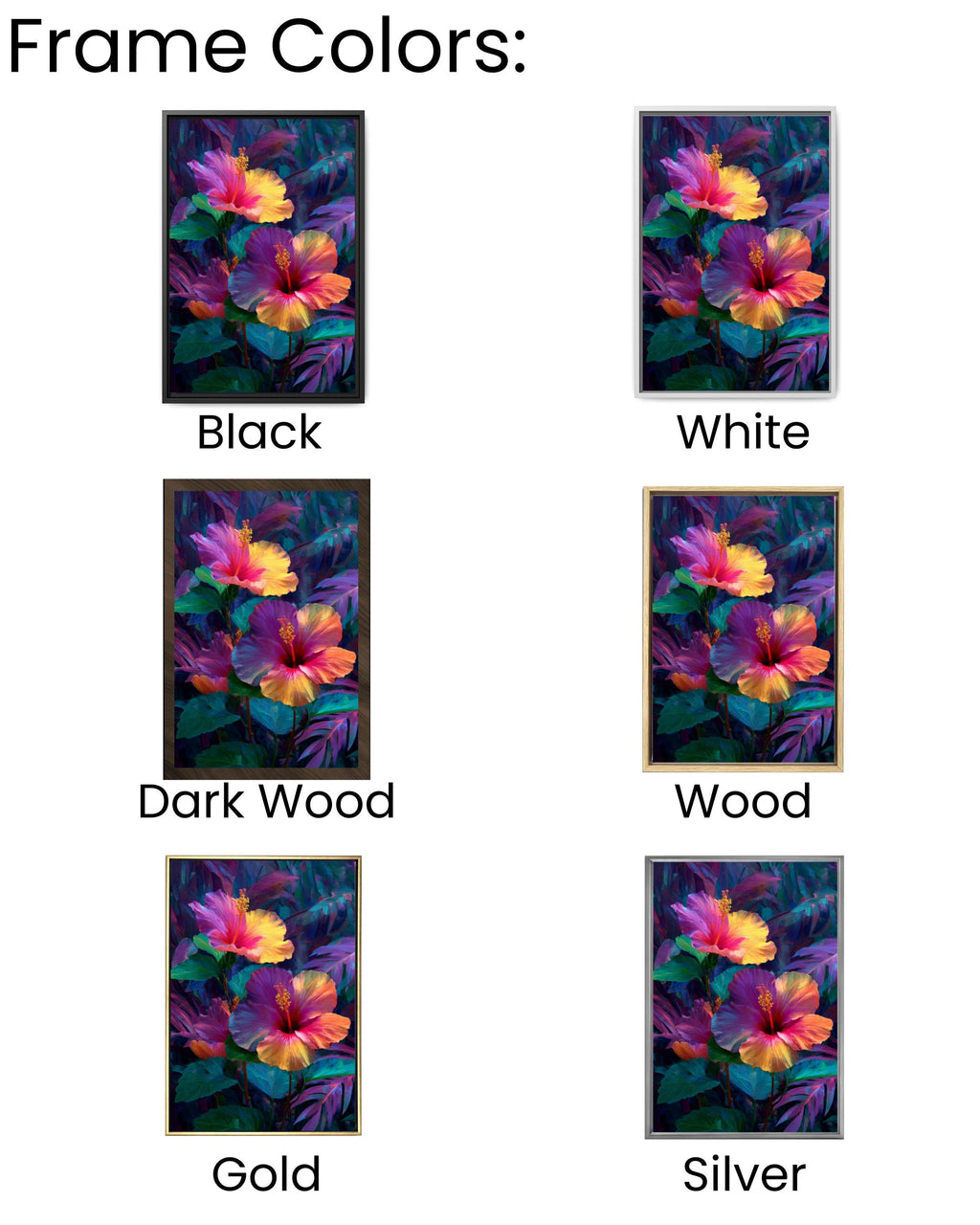 Fantasy Hibiscus Tropical Floral Wall Art – Vibrant Botanical Canvas Print